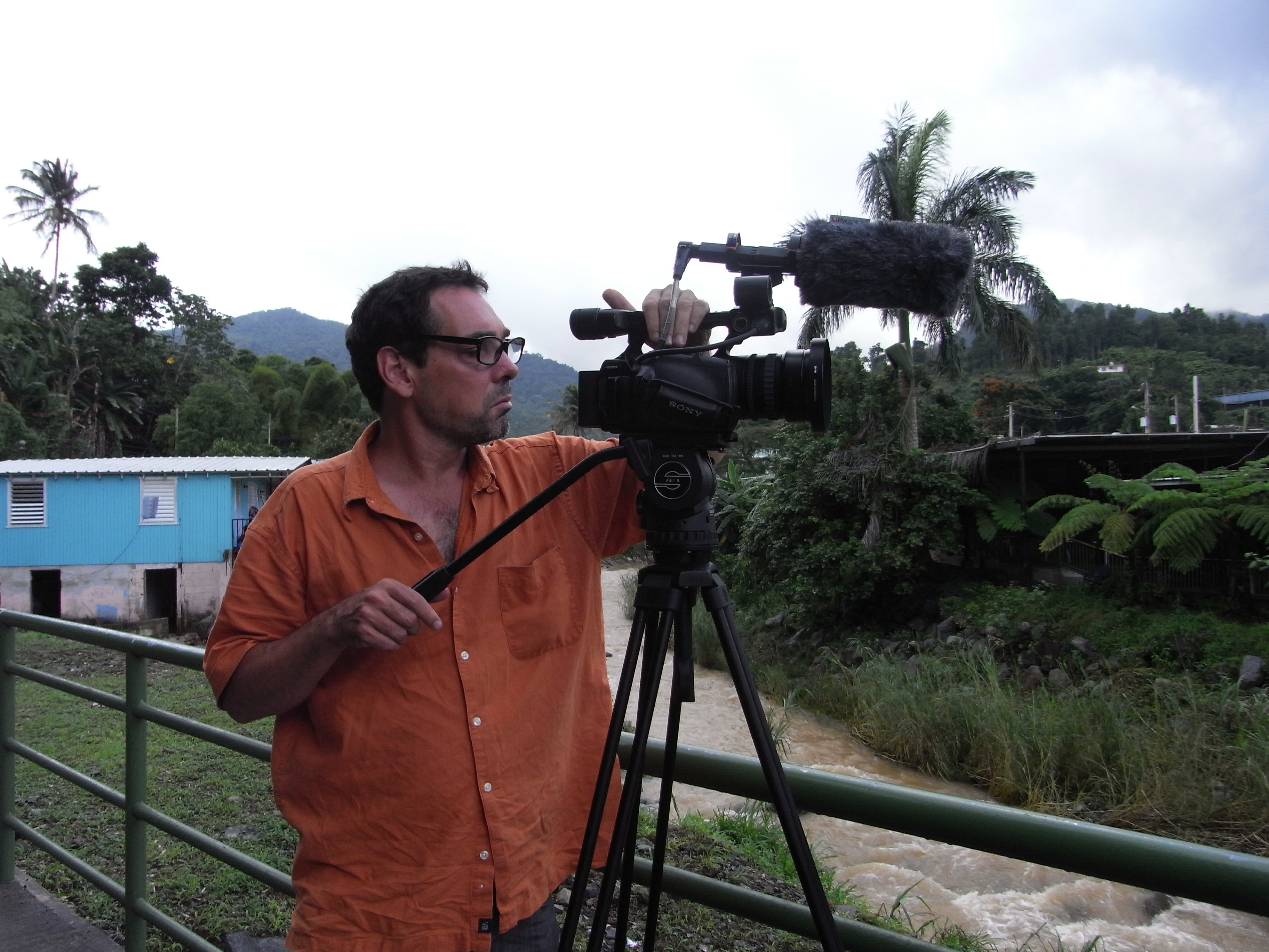 Alex Wolfe shooting Last Harvest in Puerto Rico.