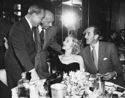 Marlene Dietrich with Richard Rodgers, Walter Winchell, and Lee Bowman at the Stork Club, New York City