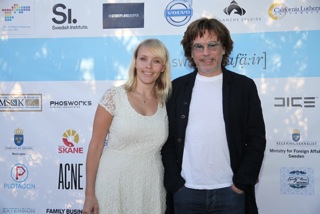 Christine Hals and Jean Michel Jarre at the Swedish Affäir in Hollywood - June 2013.