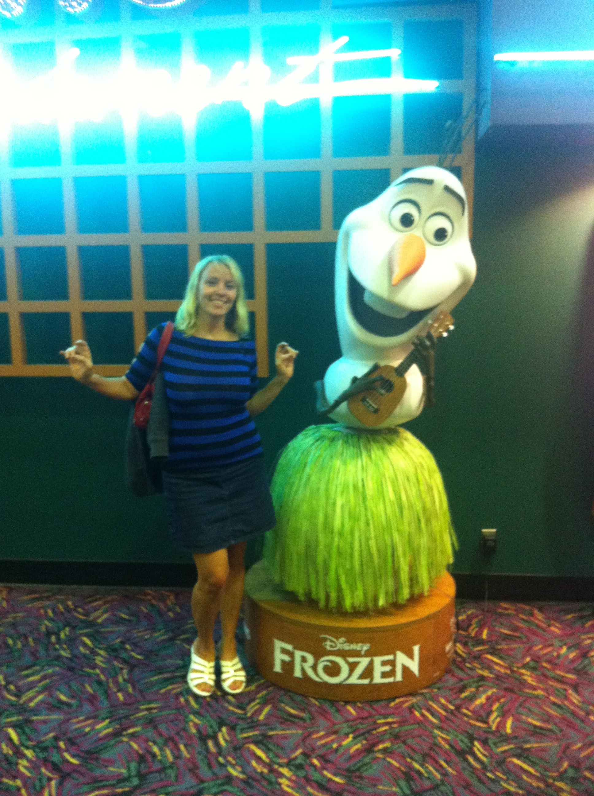 Christine Hals and Olaf at the AMC Santa Monica.