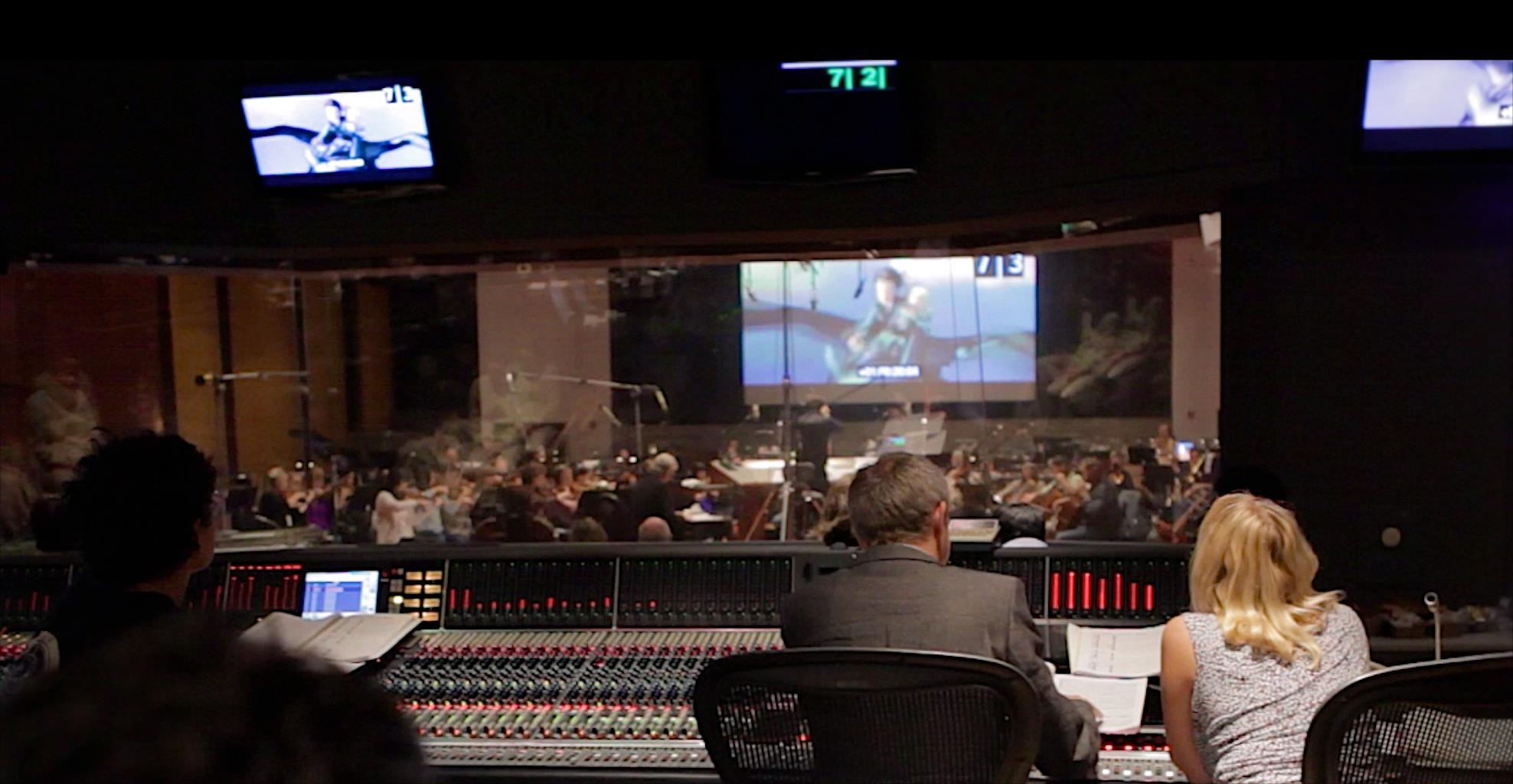 Recording full orchestra at Warner Bros Studios in Los Angeles.