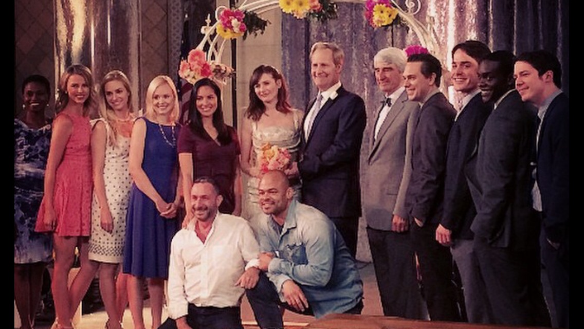 The Newsroom Wedding: Jeff Daniels, Emily Mortimer, Sam Waterston, Tommy Sadoski, Olivia Munn, Alison Pill, Chris Chalk, John Gallagher Jr., Anthony Hemmingway, Alan Poul, Margaret Judson, Adina Porter