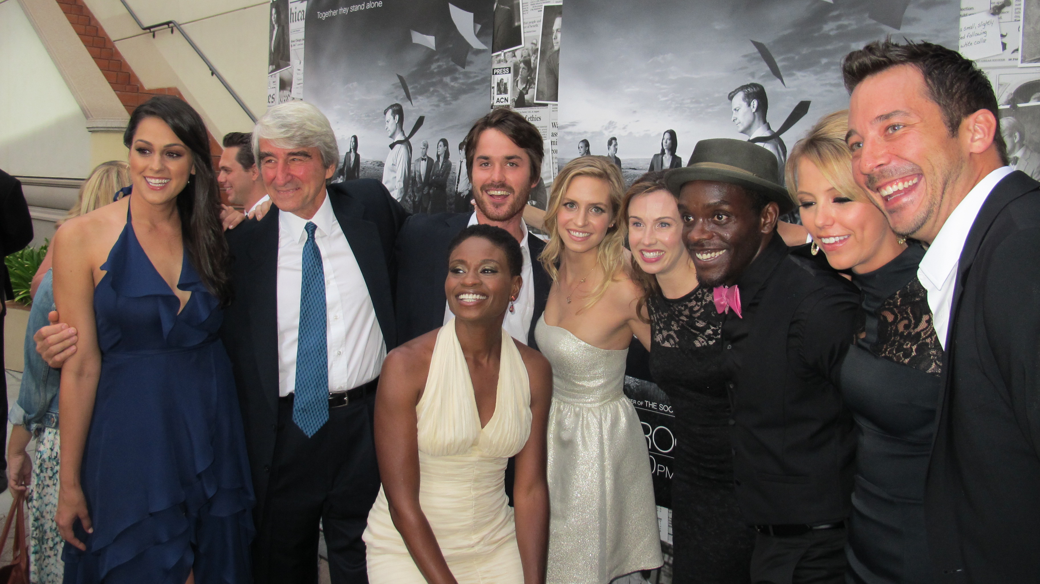 Kelen Coleman, Sam Waterston, Thomas Matthews, Adina Porter, Margaret Judson, Wynn Everett and Chris Chalk at The Newsroom season 2 premiere