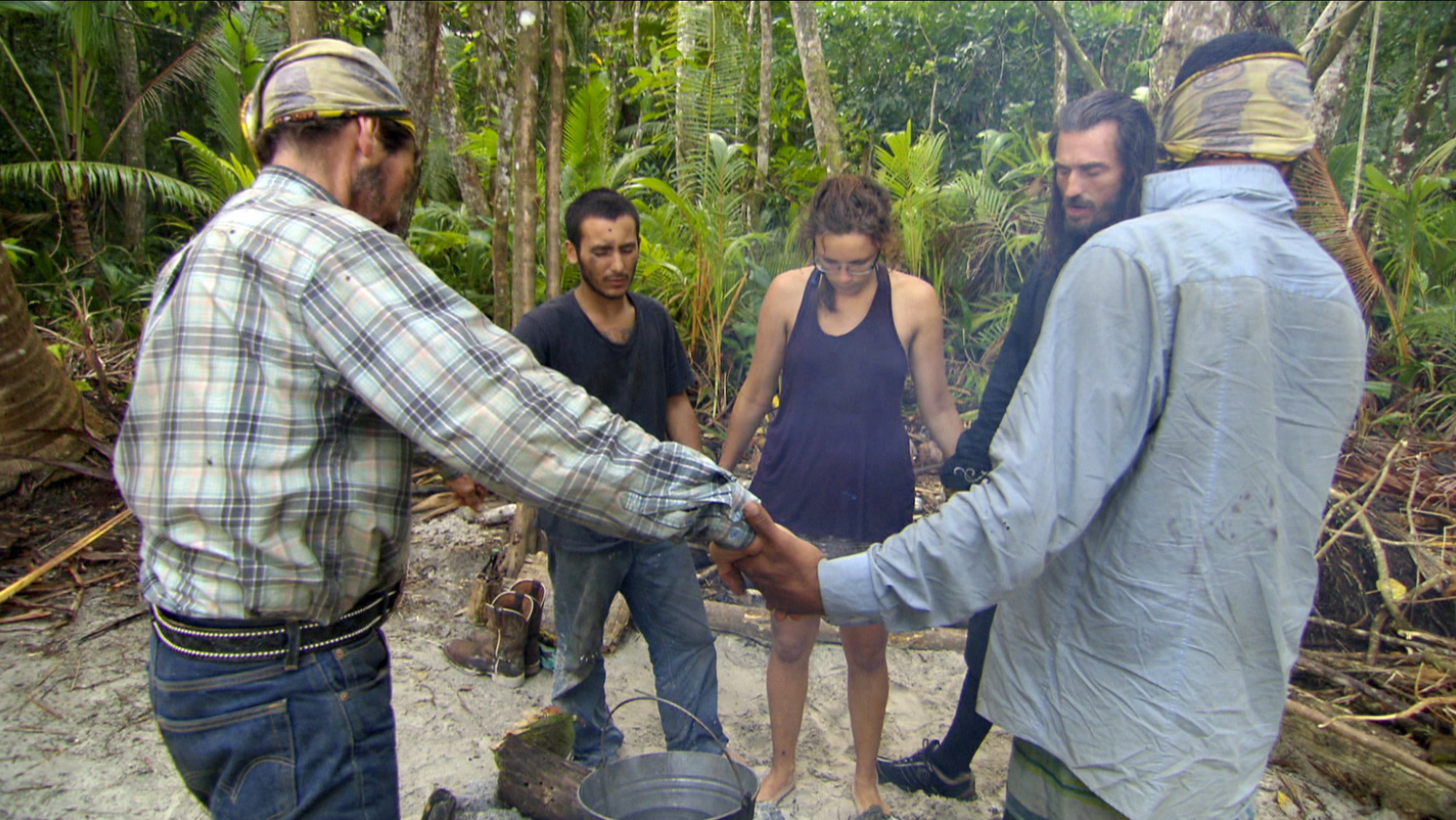 Still of Jeff Probst, Edna Ma and Brandon Hantz in Survivor (2000)