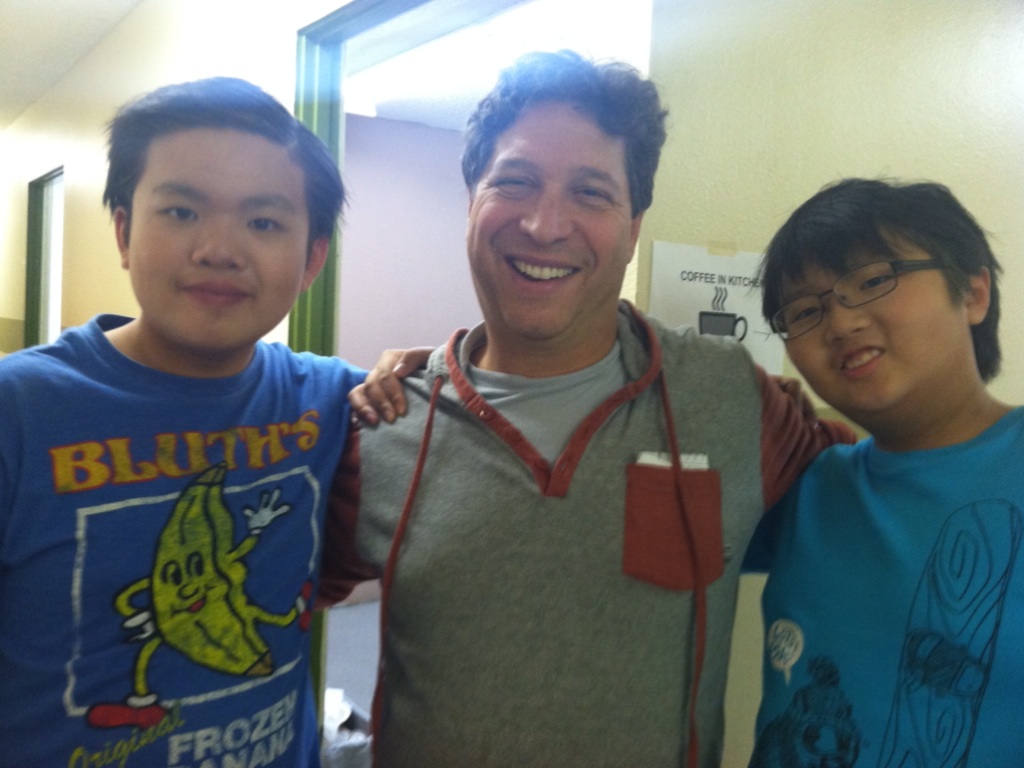 Still Michael Zhang (Recurring role) , Matthew Zhang (Lead Series Regular Role) and producer Jonathan Stern (Children Hospital) is shooting new TV pilot (Dumb American Family 2014) Cartoon Network/ Adult Swim.