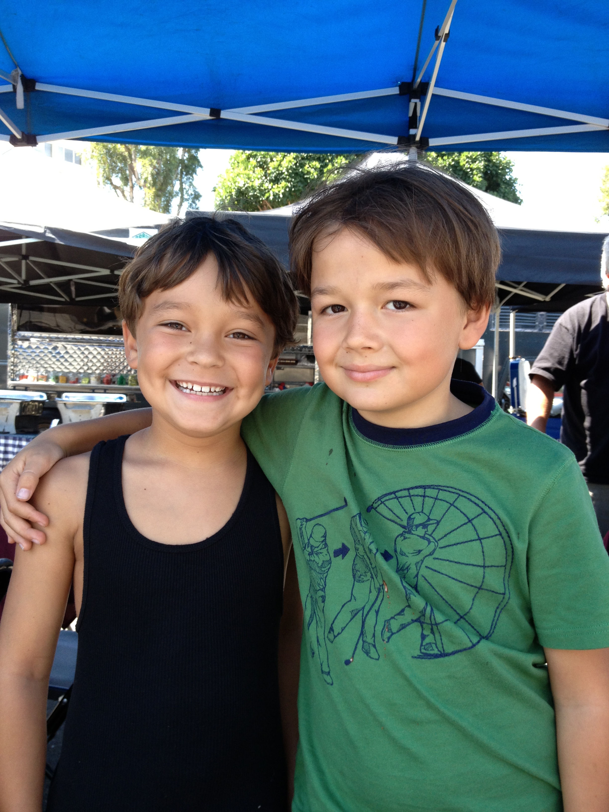 Anthony with Pierce Gagnon on the set.