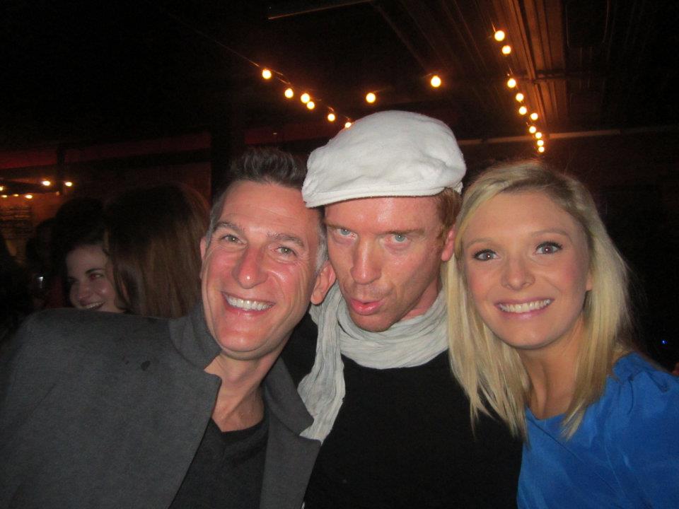 Katie Garner goofing off with Damian Lewis & crew at the 