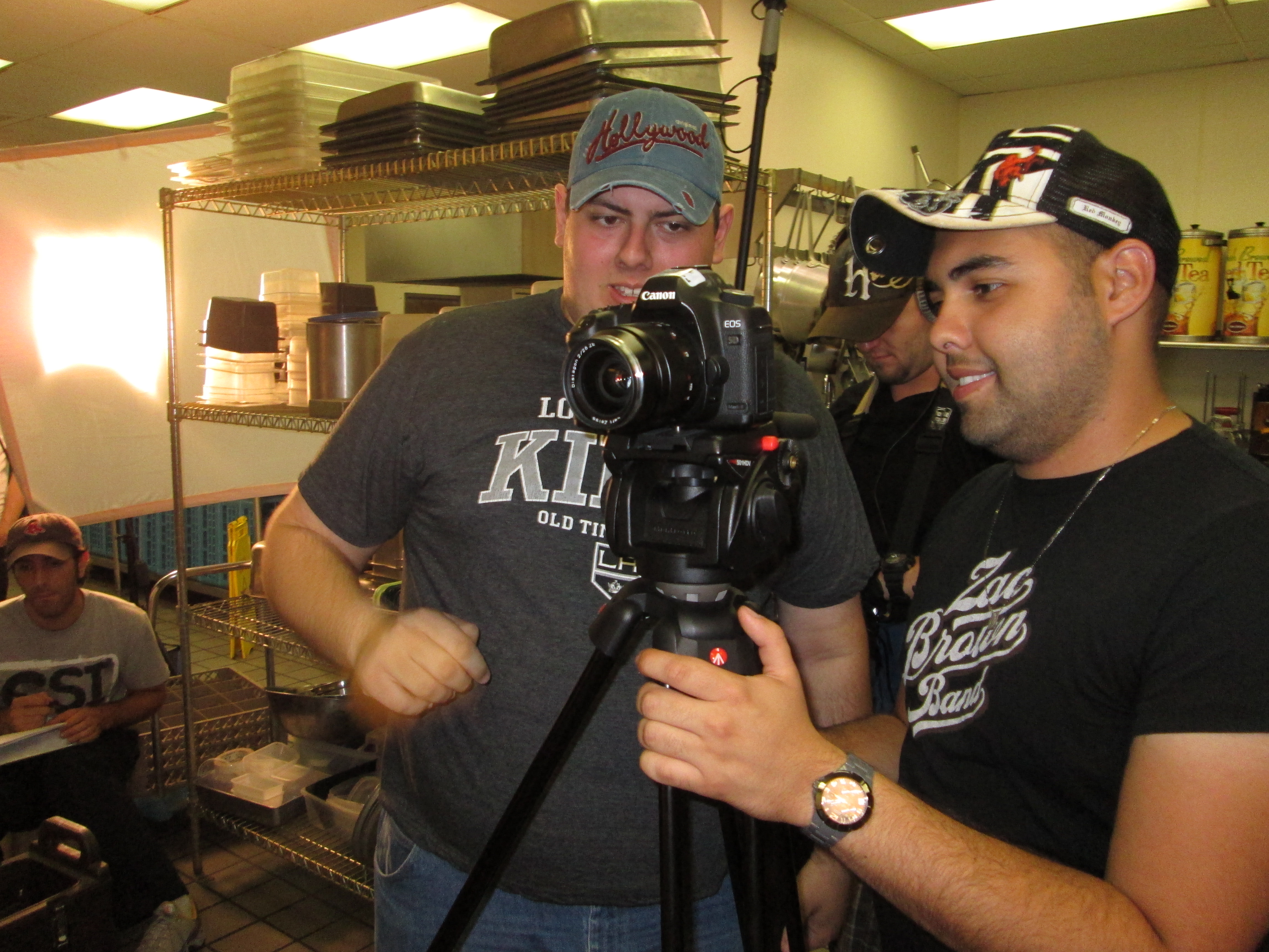 Andrew working as DP on One Moment, pictures with friend and collaborator Gui Pereira.