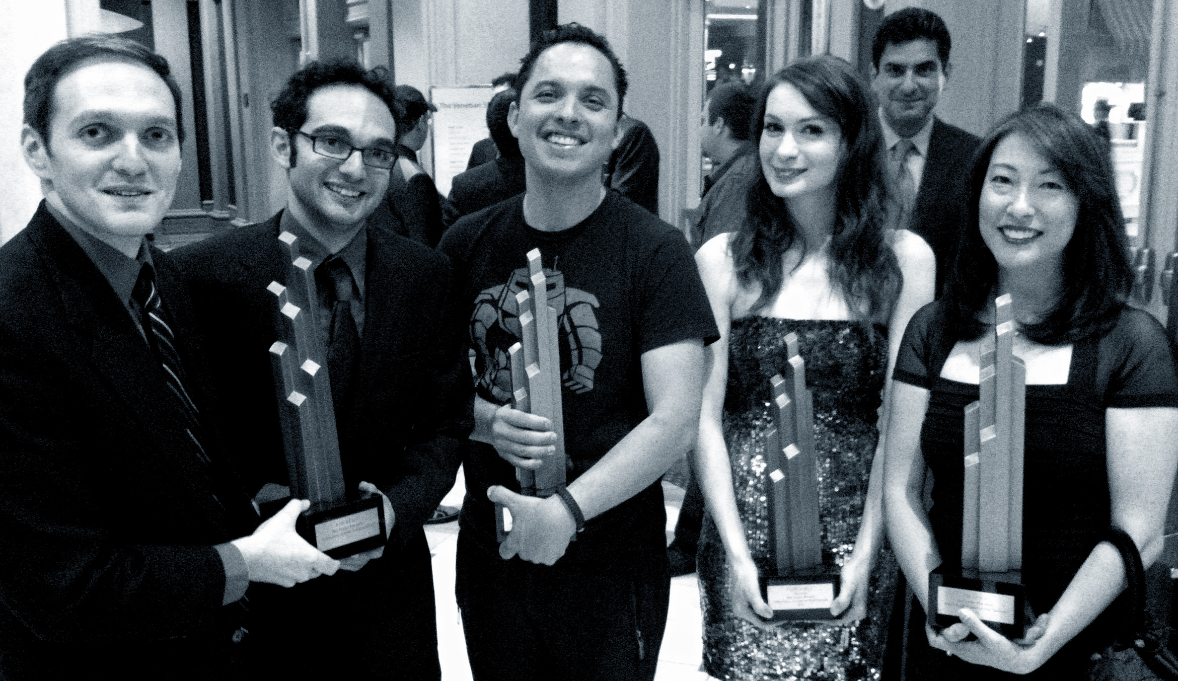 With fellow winners at the IAWTV Awards. (2012)