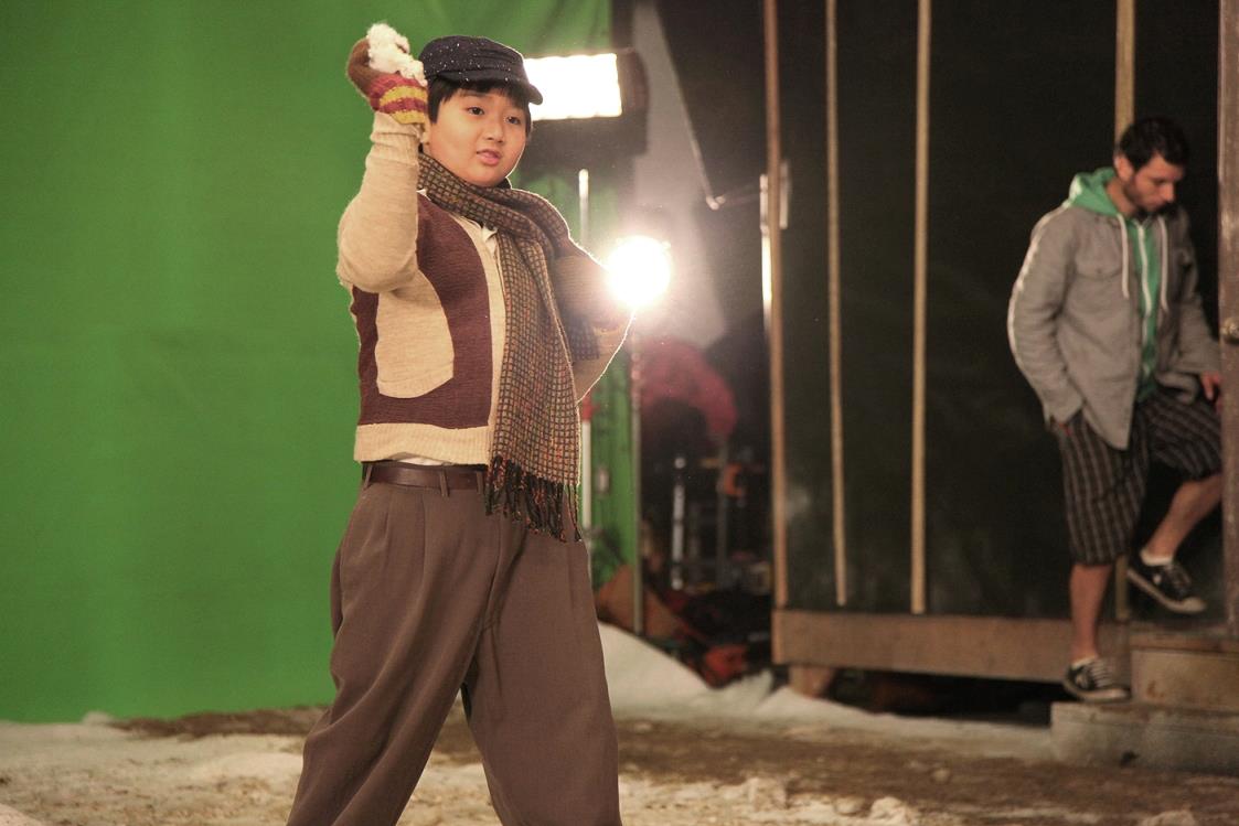 Still of Matthew Zhang at the set of Mojave Cherry Petals AFI Thesis Film (2012)