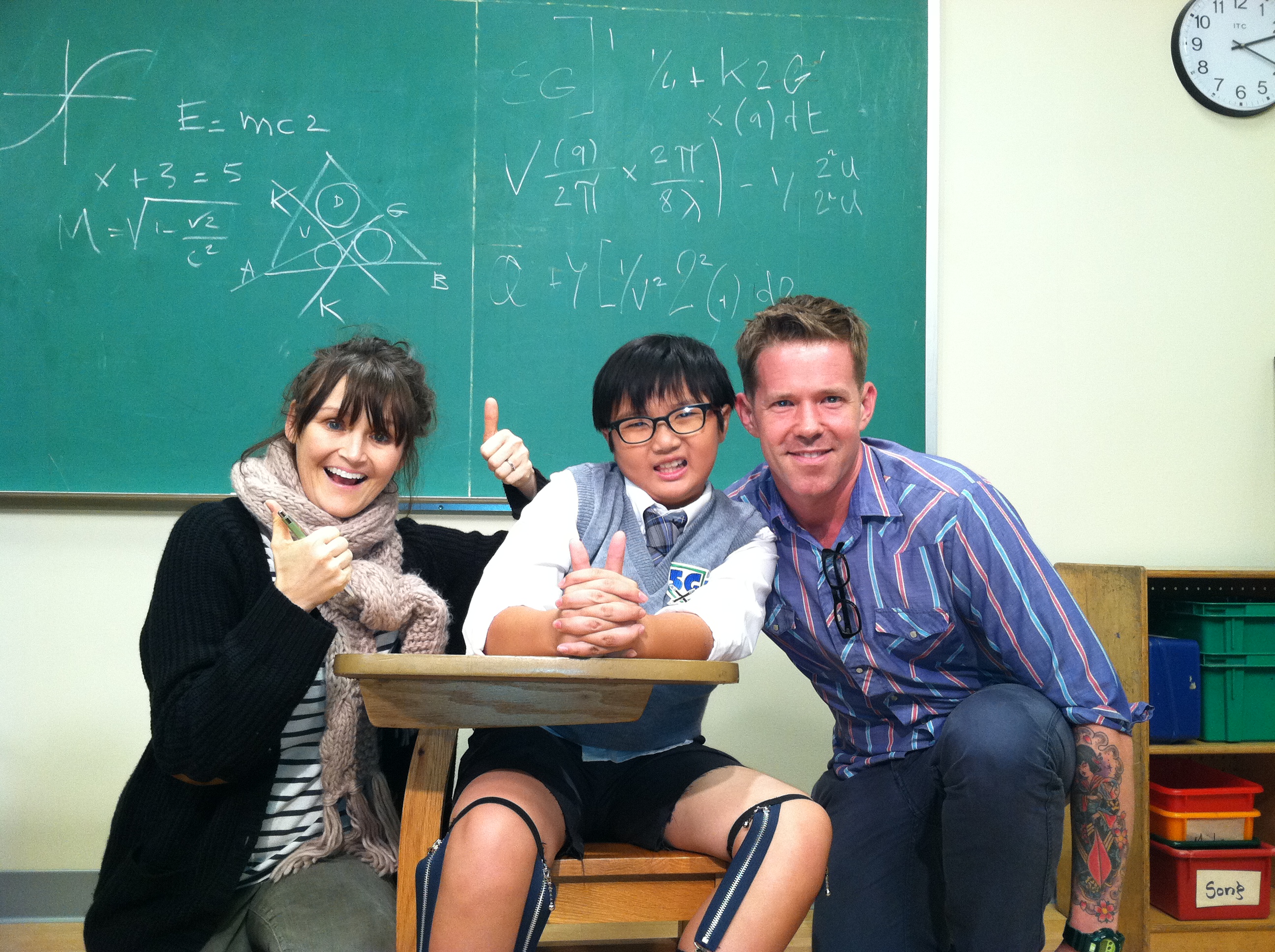 Matthew Zhang (Are you smarter than 5th grade Promo, 2012) with Director Melissa B-Klinger and Producer.