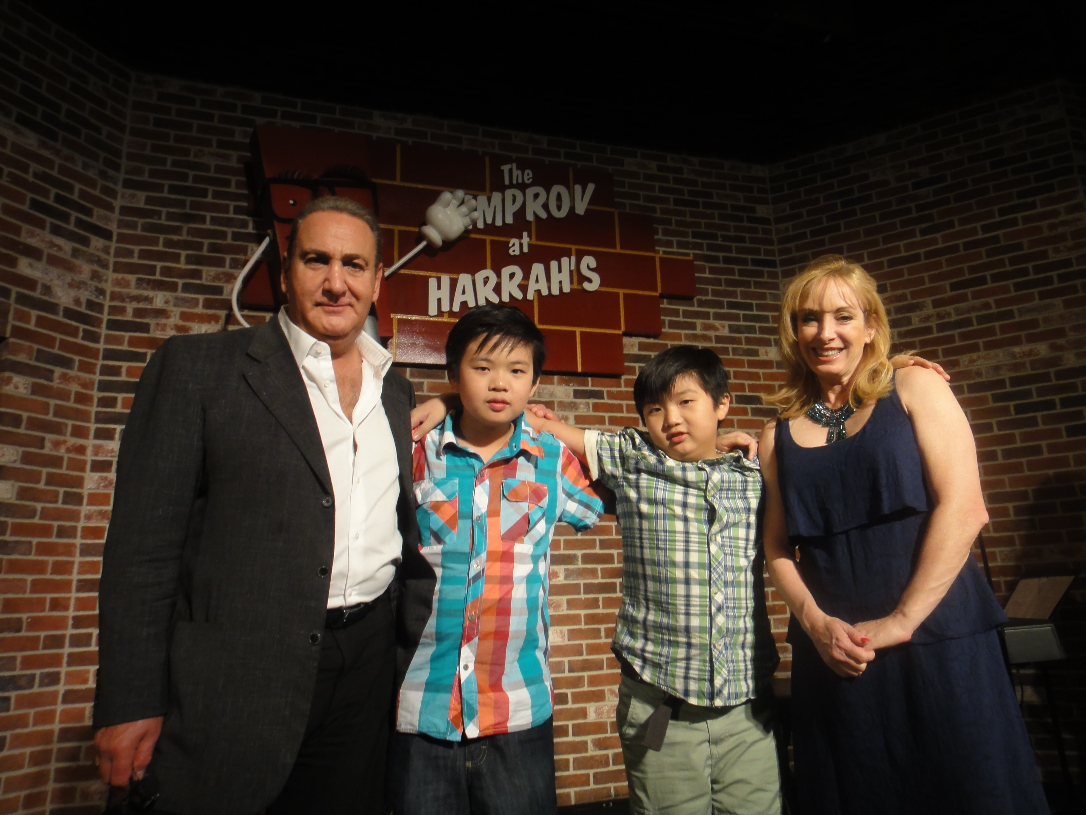 from left to right, Billy Riback (Disney Comedy Writer and Host), Michael zhang(Actor in The Avengers, 2012; and Space Warriors, 2013), Matthew Zhang (Stand up Comedian), and Joey Paul Jensen CSA/Producer (Soul Surfer, 2011)