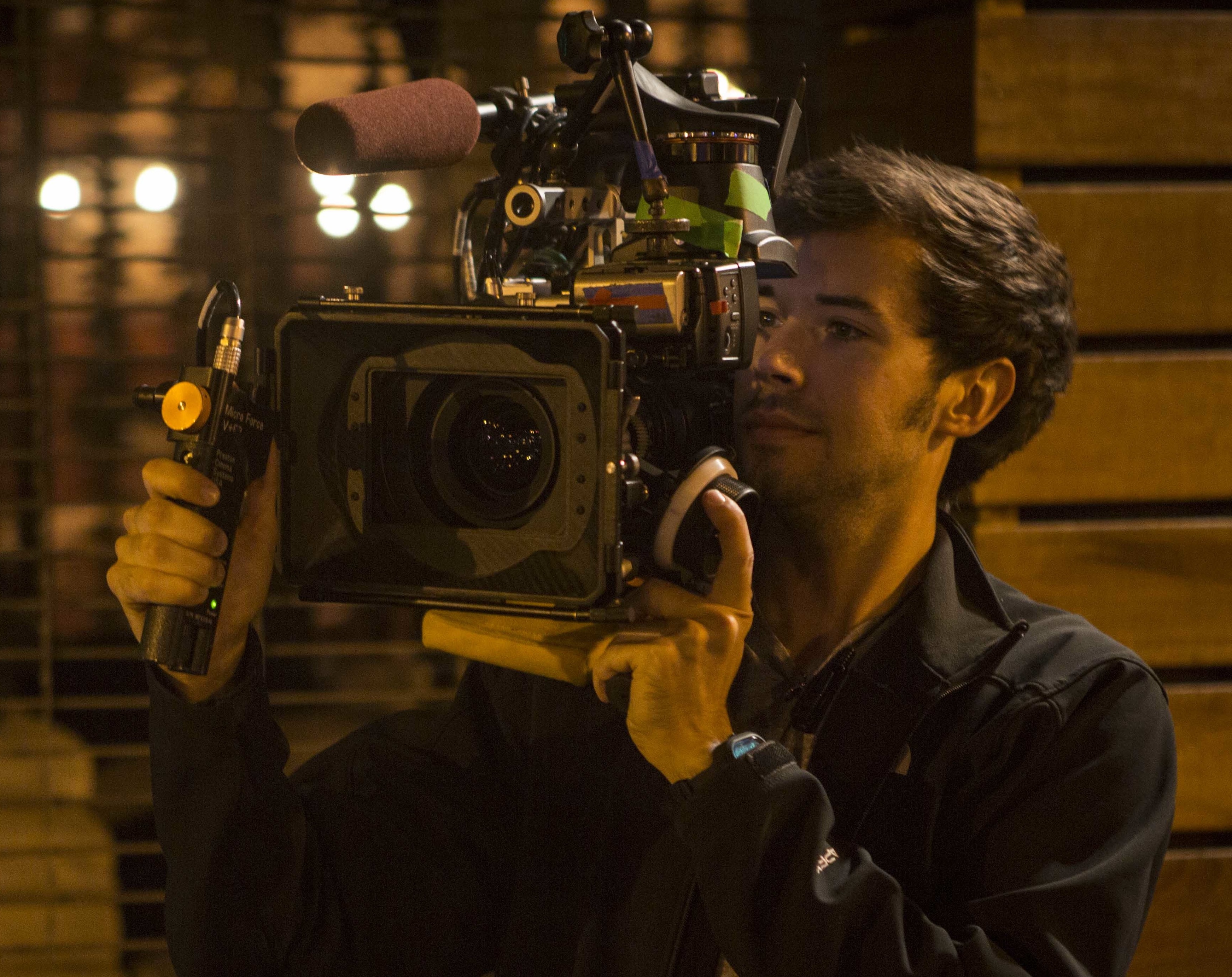Burke Doeren operating a camera on Discovery Channel's 'Warlocks Rising' series.