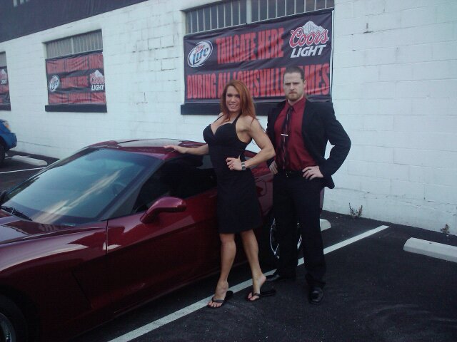 On the Midnight Sun set with Actress/Model/Wrestler April Hunter. I'm pretty sure NO ONE was looking at the car.