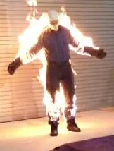 Michele Sweeney Abrams. Fire stunt class. Body burn.