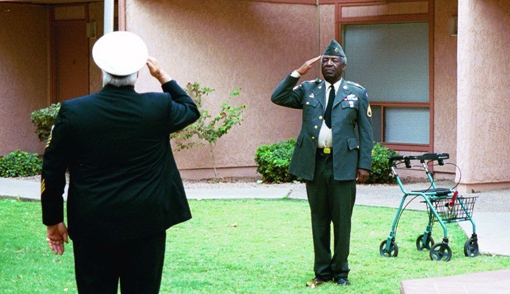 Still of David Huddleston and James McEachin in Reveille (2004)