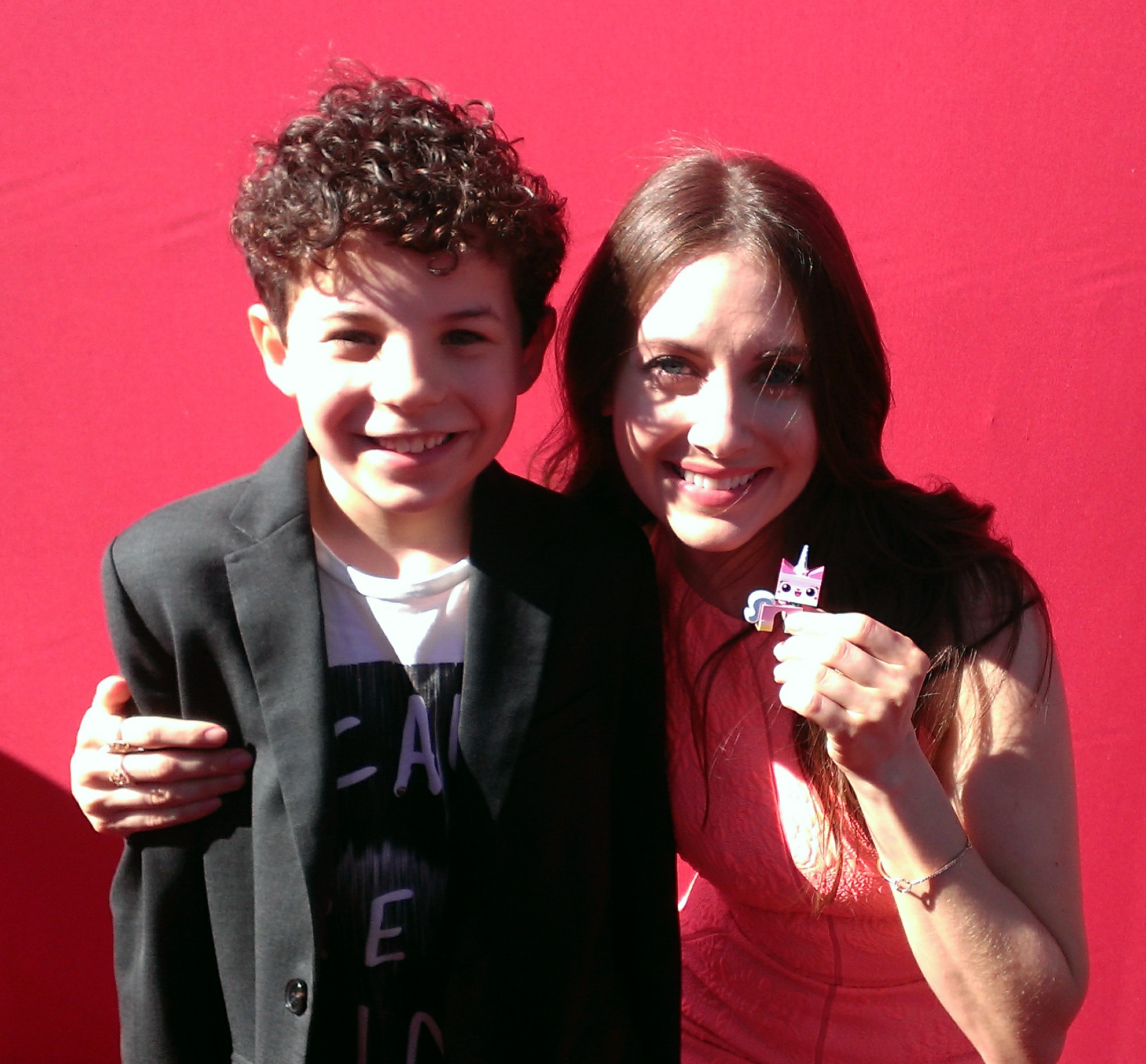 Jadon Sand and Alison Brie at the Lego Movie premiere.