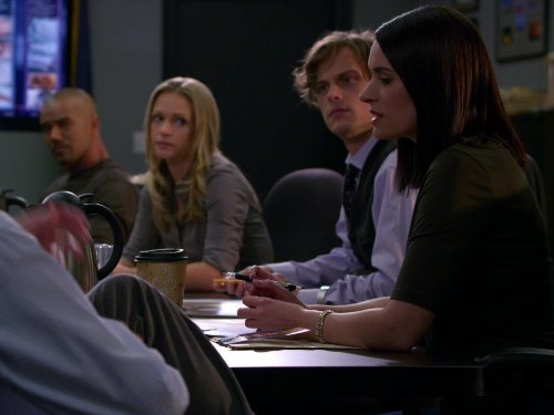 Still of Shemar Moore, Paget Brewster, A.J. Cook and Matthew Gray Gubler in Nusikalstami protai (2005)