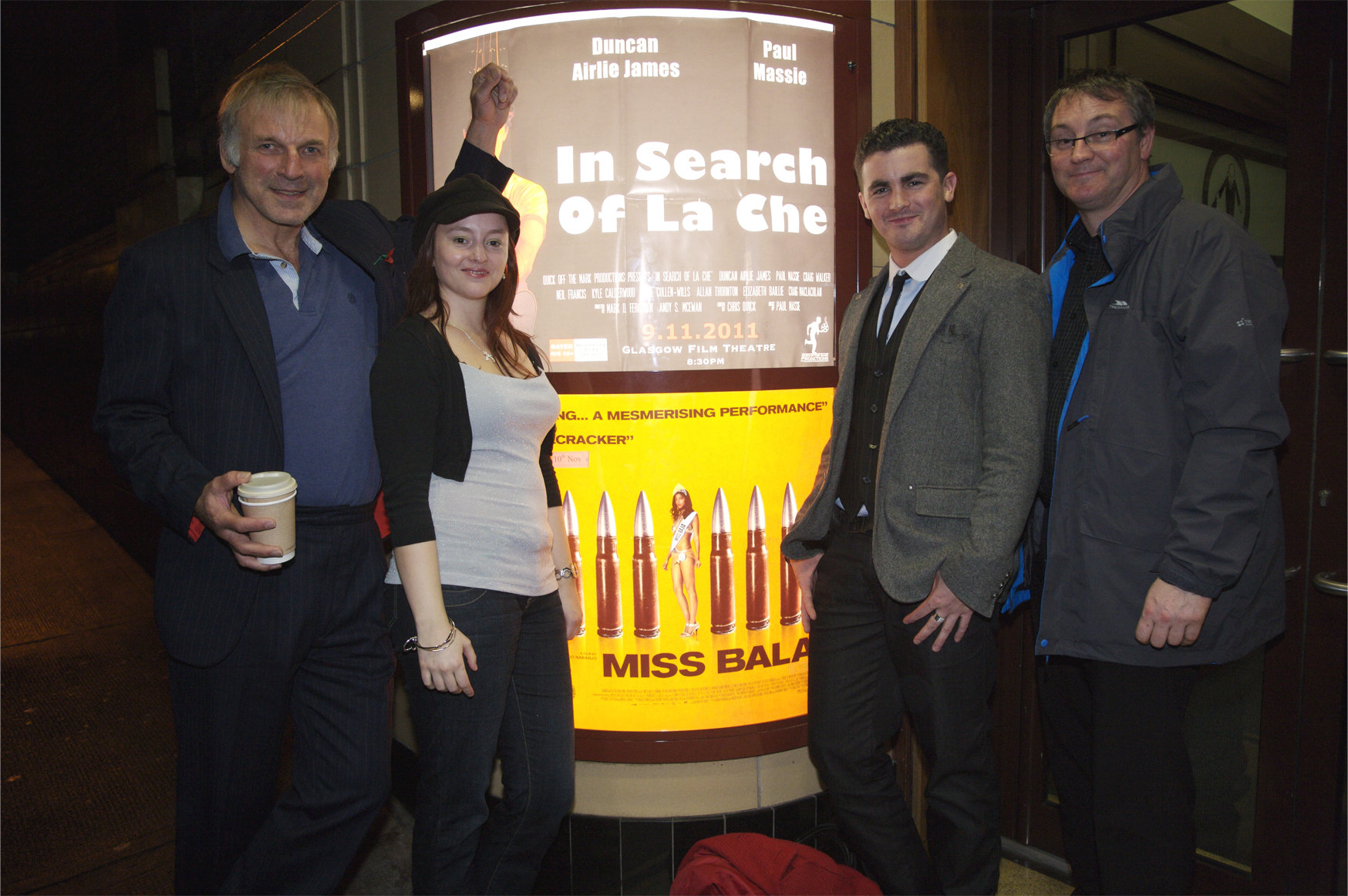 In Search Of La Che Premiere at the Glasgow Film Theatre (L-R) Allan Thornton, Elizabeth Baillie, Craig Maclachlan & Dave Cullen-Wills