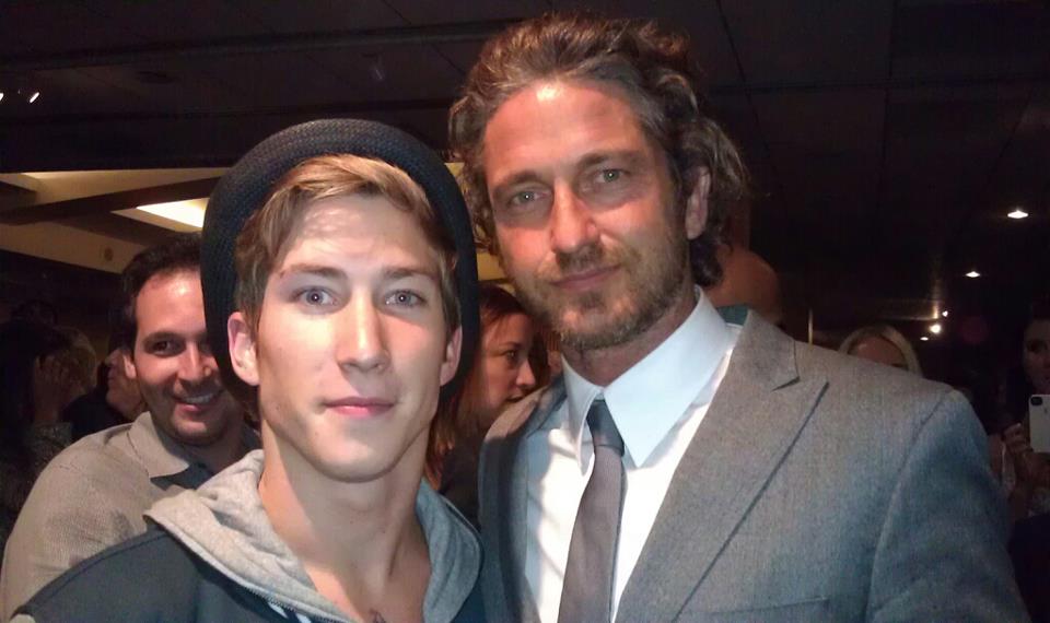Talon Reid and Gerard Butler at the film premiere for 