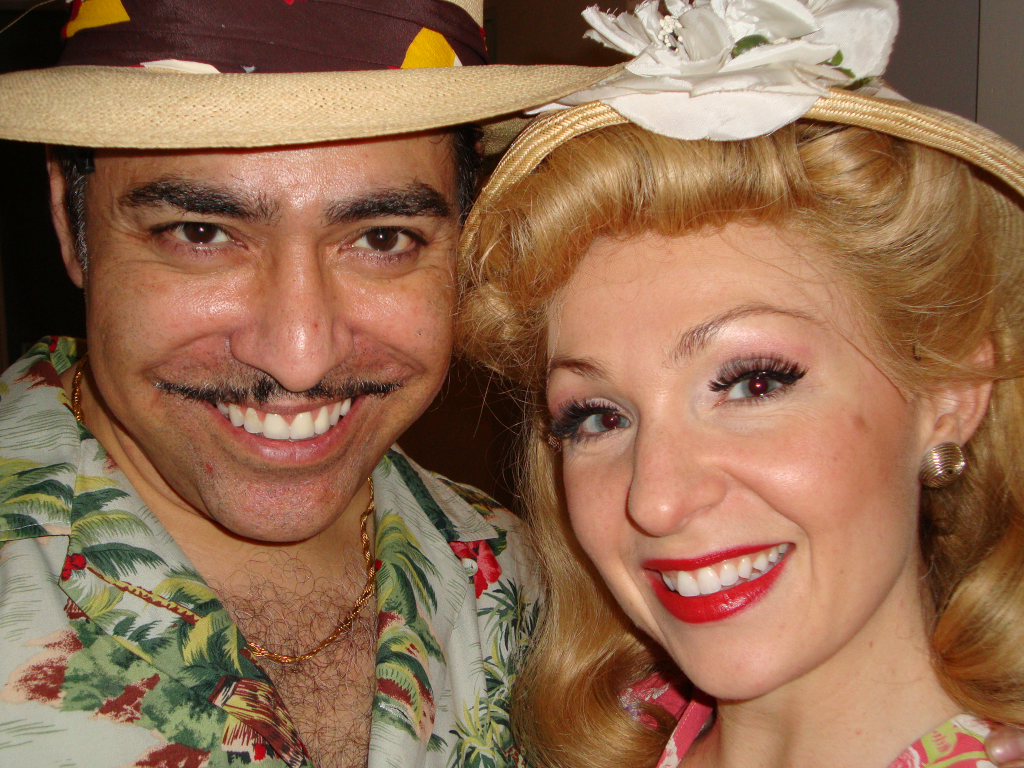 Danny Bolero and Christina Morrell backstage during City of Angels at The Goodspeed.