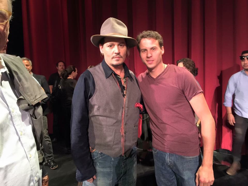 Johnny Deep at The Black Mass screening at The Motion Picture Academy