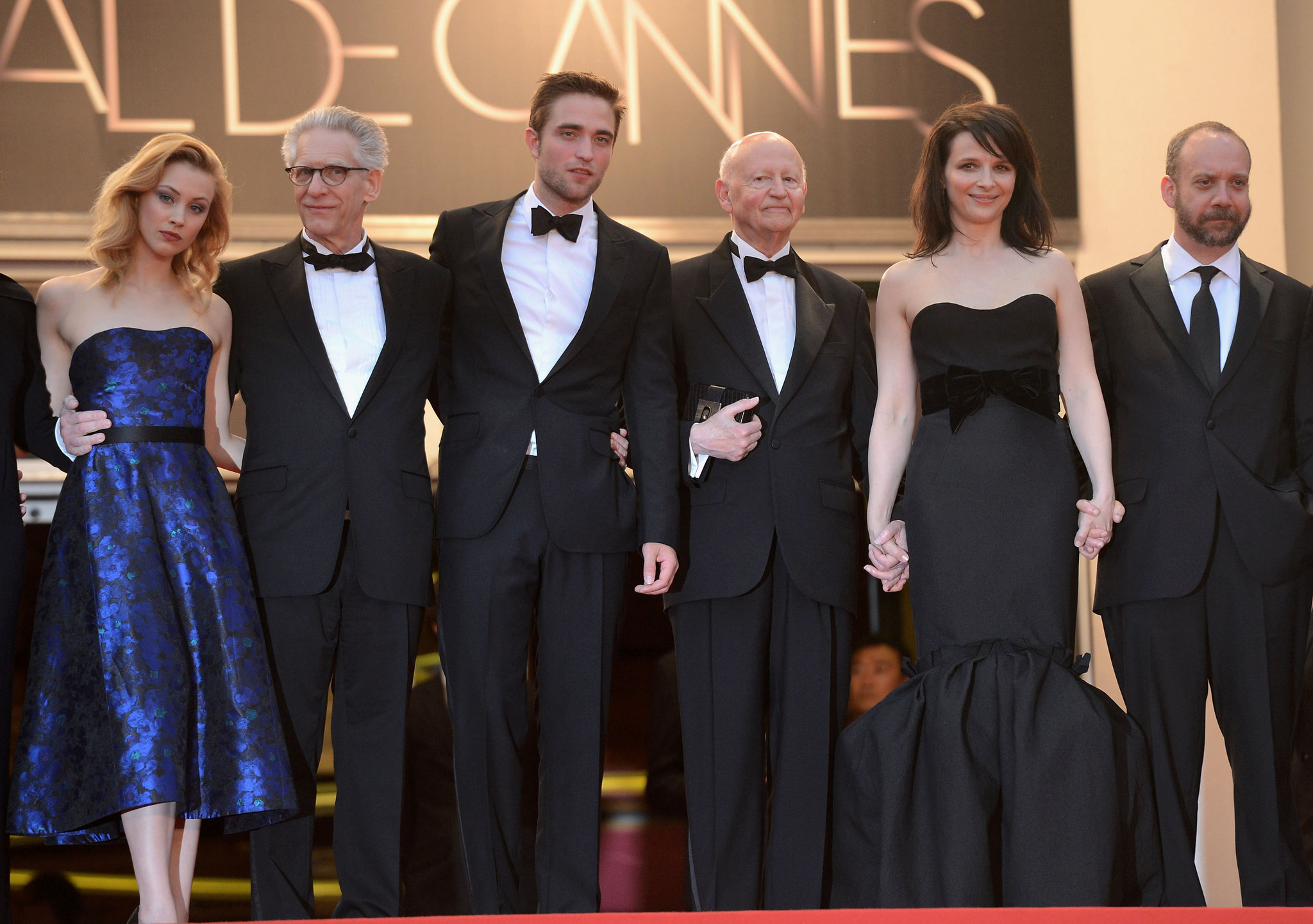 Juliette Binoche, David Cronenberg, Sarah Gadon, Paul Giamatti, Emily Hampshire, Gilles Jacob and Robert Pattinson at event of Kosmopolis (2012)