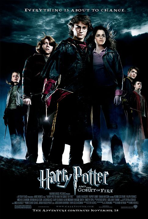 Rupert Grint, Daniel Radcliffe, Emma Watson, Clémence Poésy, Robert Pattinson and Stanislav Ianevski in Haris Poteris ir ugnies taure (2005)