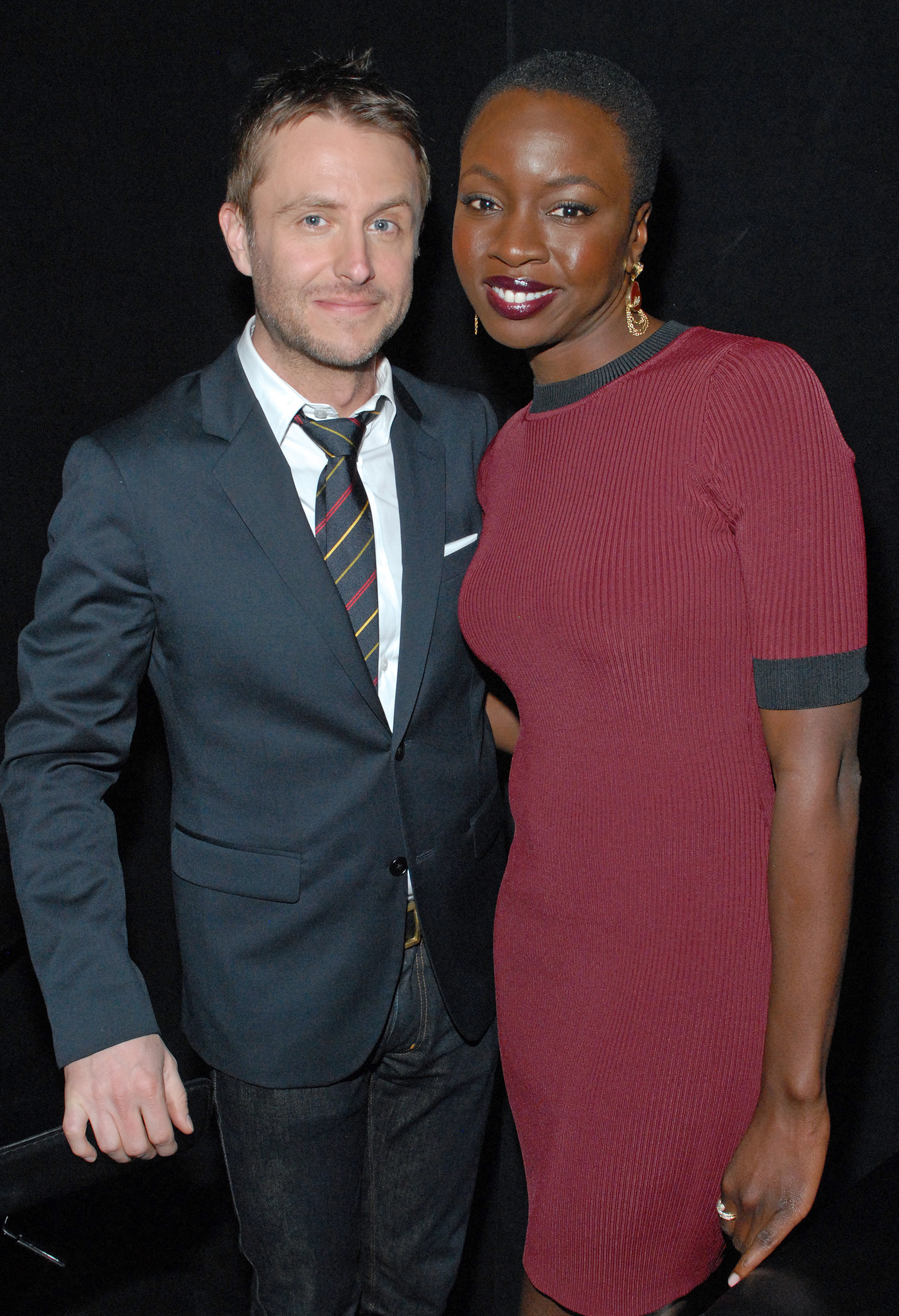 Chris Hardwick and Danai Gurira at event of Vaikstantys numireliai (2010)