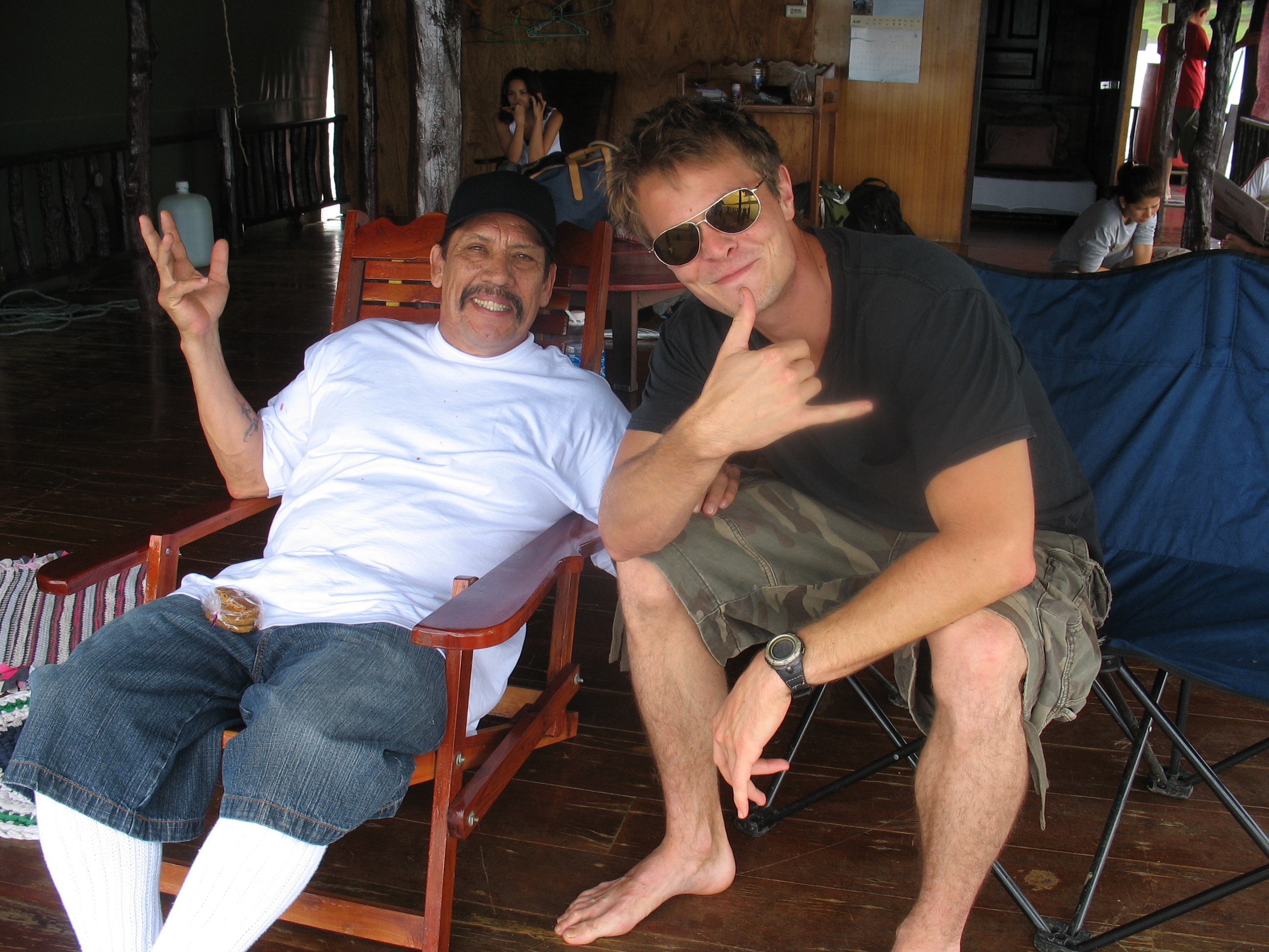 Johnny and Danny Trejo on set of 