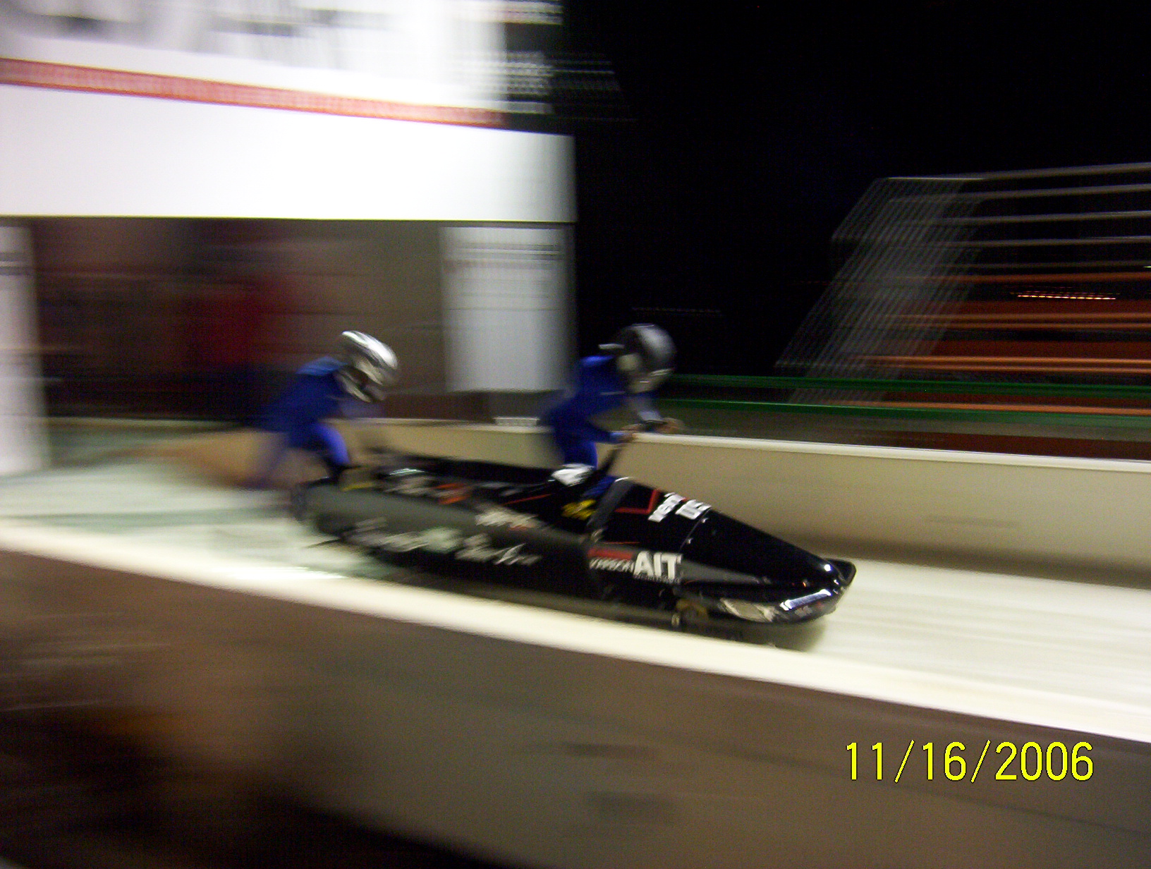 USA Brakeman Janeshia Adams-Ginyard competing in bobsled at America's Cup in Calgary, Alberta, Canada.