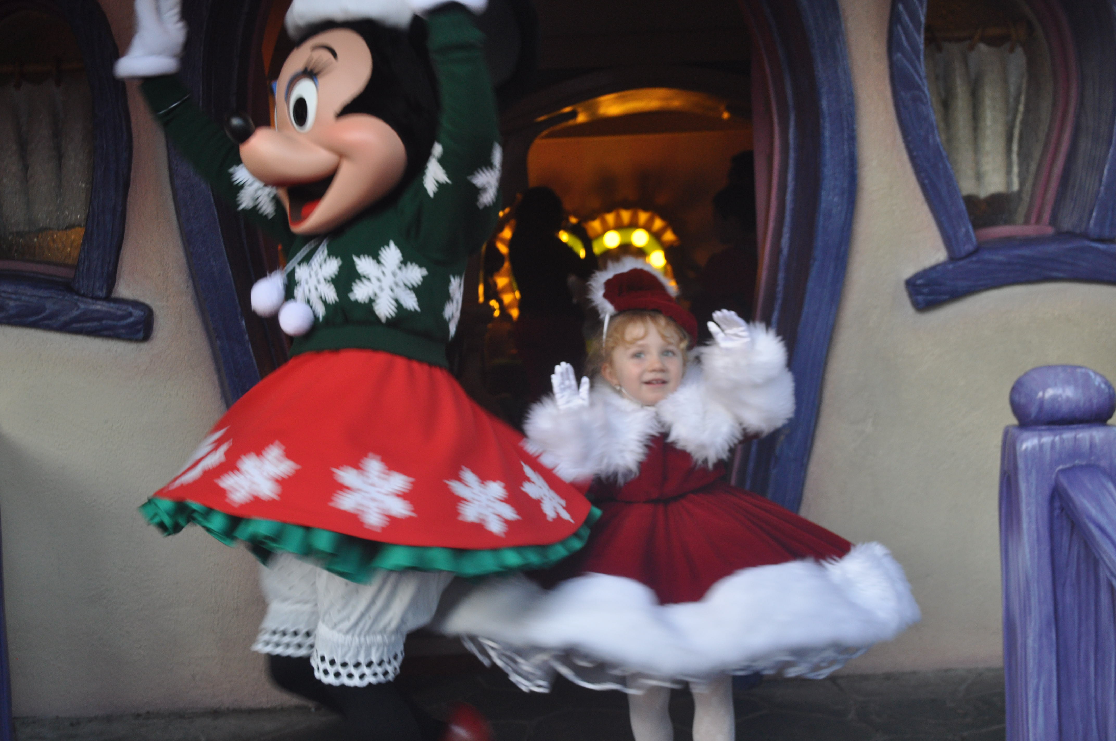 Christmas Dance with Minnie Mouse at Disney Land. Costume custom-designed and custom-made by Oxana Foss