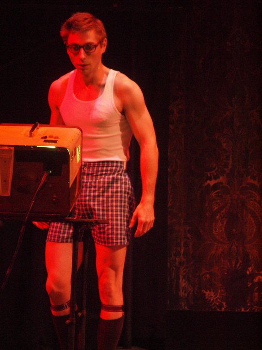Jesse Dufault as Brad Majors in the Rocky Horror Live Show at URI