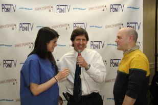 Me in the middle hosting the Princeton TV Winter Soltice Party Dec 22 , 2012