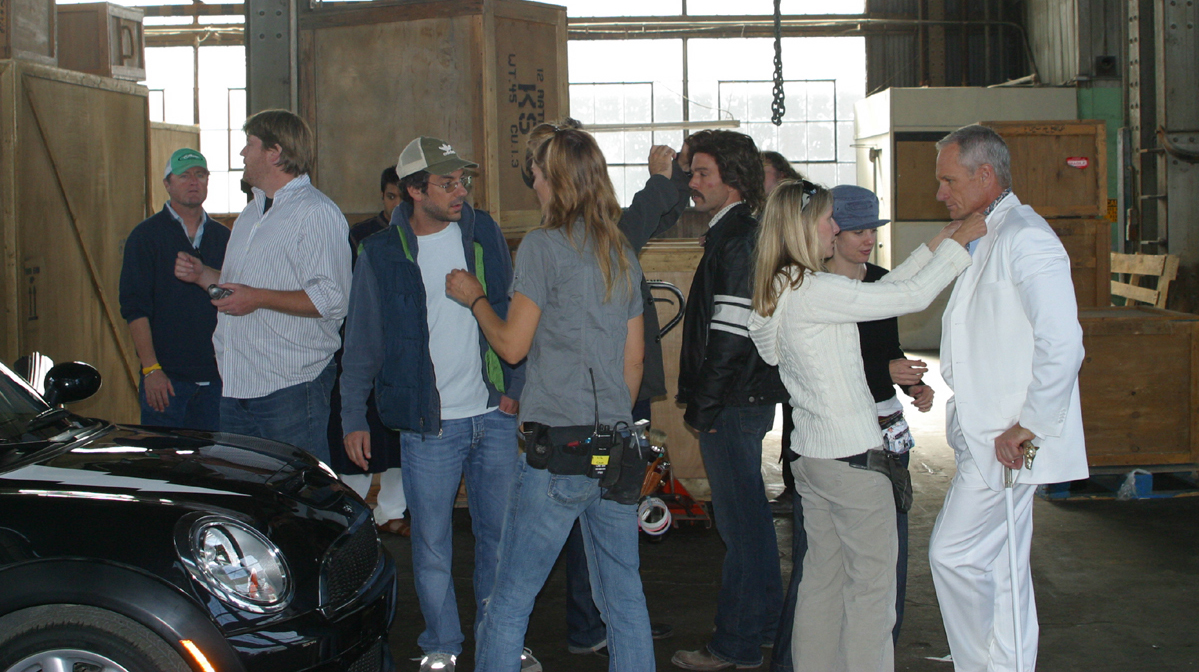 Director Todd Phillips, Brian Callen and Matt Riedy shooting the Mini Cooper web movies.