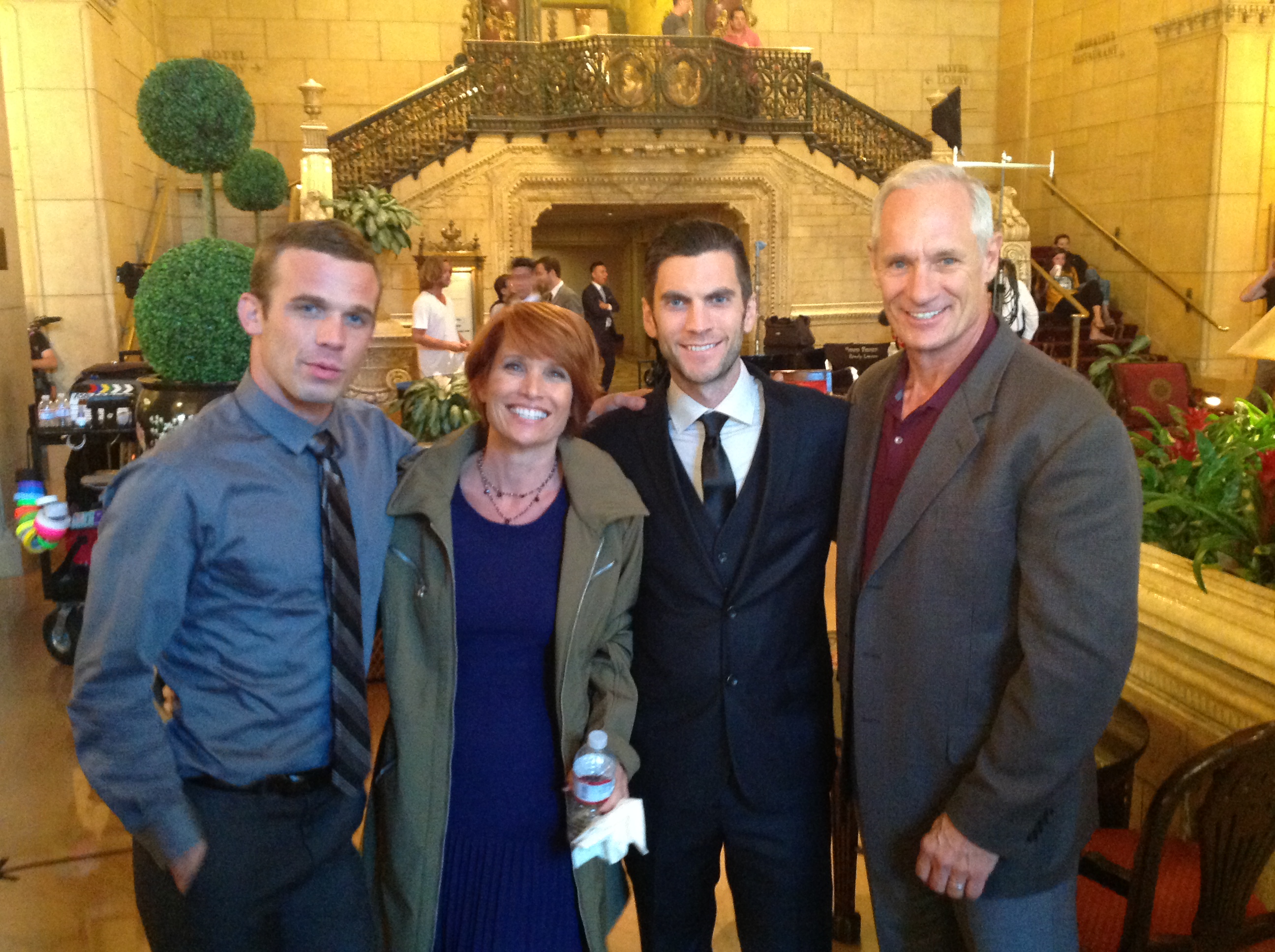 Shooting Broken Vows (2014) at The Biltmore Hotel in Los Angeles with Cam Gigandet, Rene Ashton and Wes Bentley.