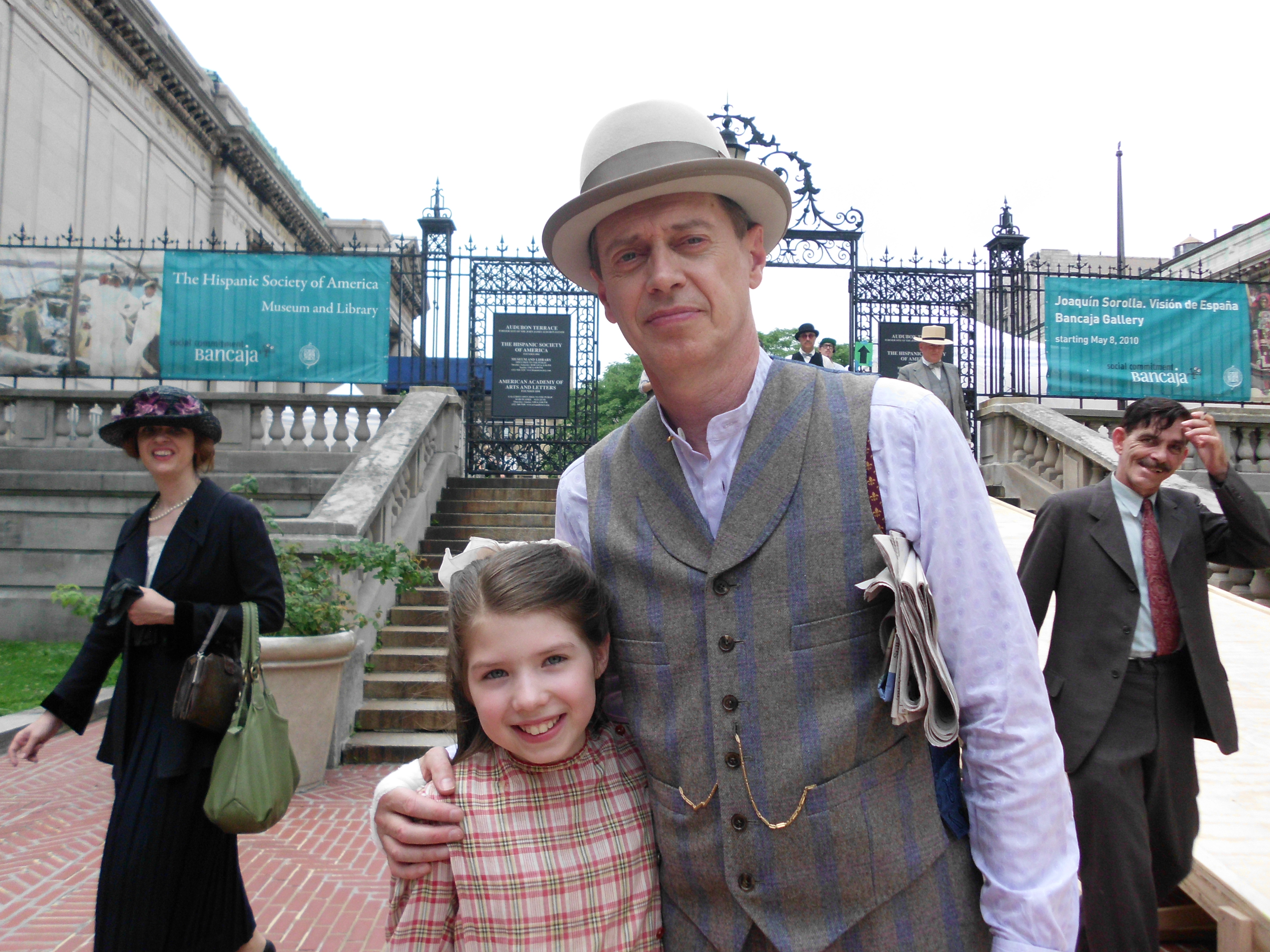 Booch O'Connell with Steve Buscemi on the set of Boardwalk Empire