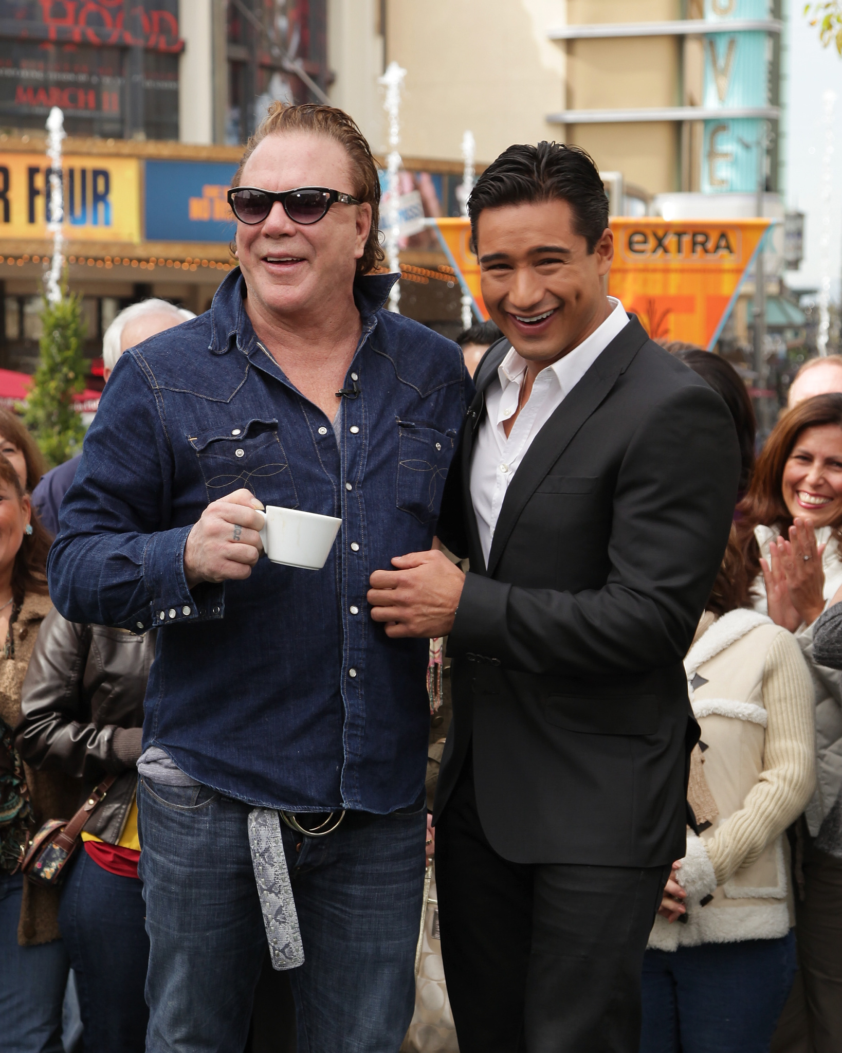 Mickey Rourke and Mario Lopez