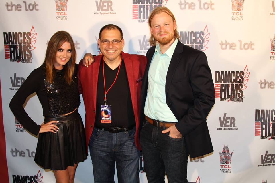 On the red carpet with my co-star, Justine Wachsberger, and the writer/director of 