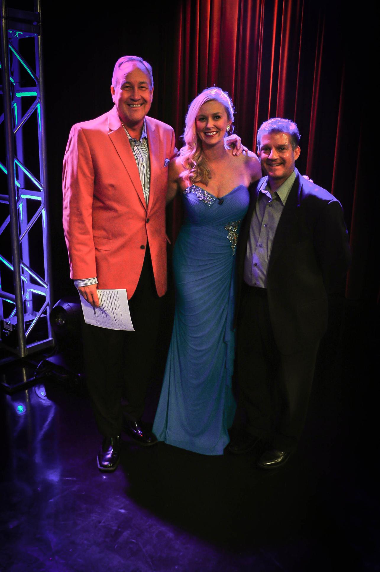 On the set of Michiana's Rising Star (Season 3) with co-hosts Allison Hayes and Mark Durocher.