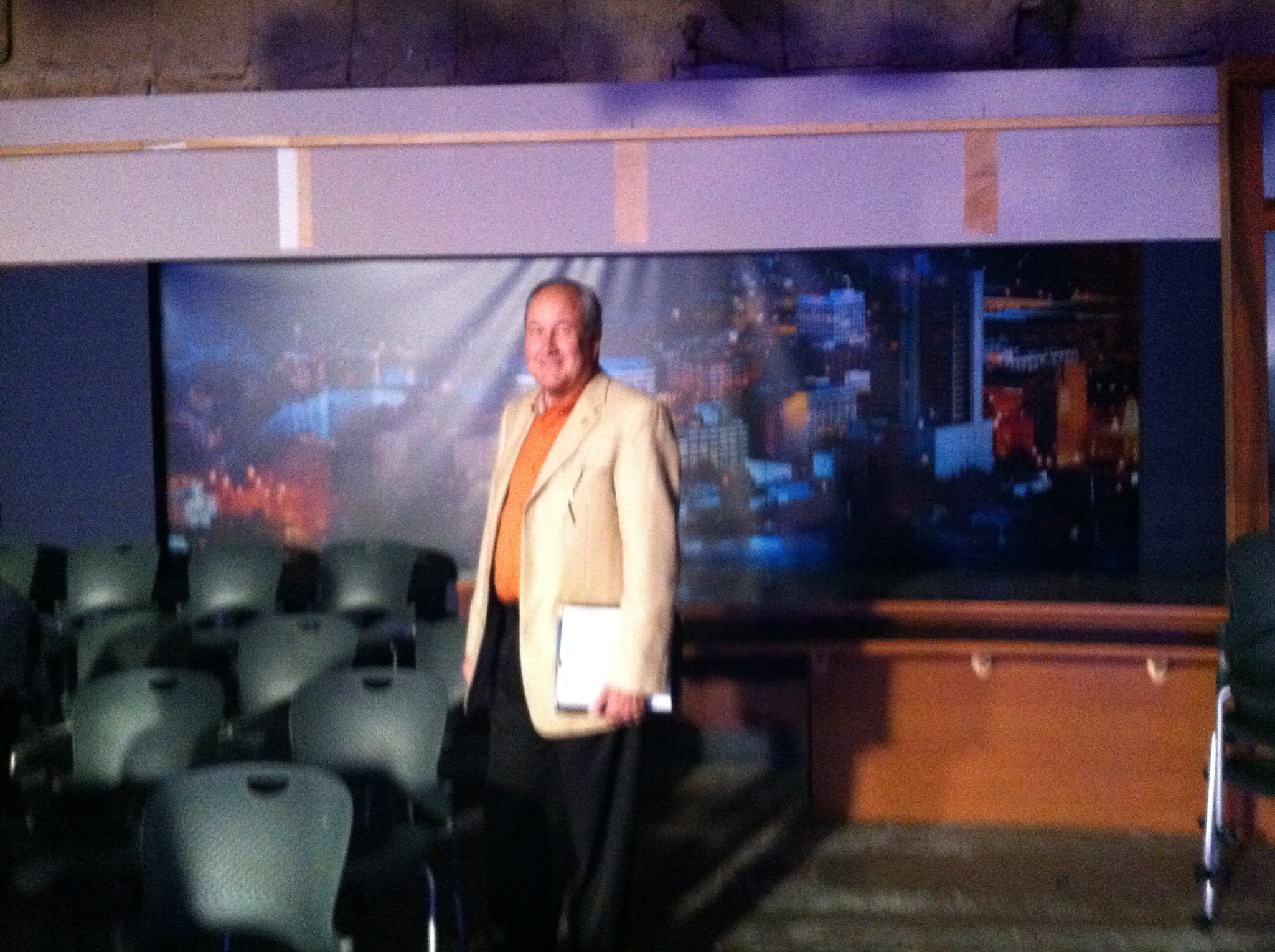 Mike Wargo on the set of Michiana's Rising Star.