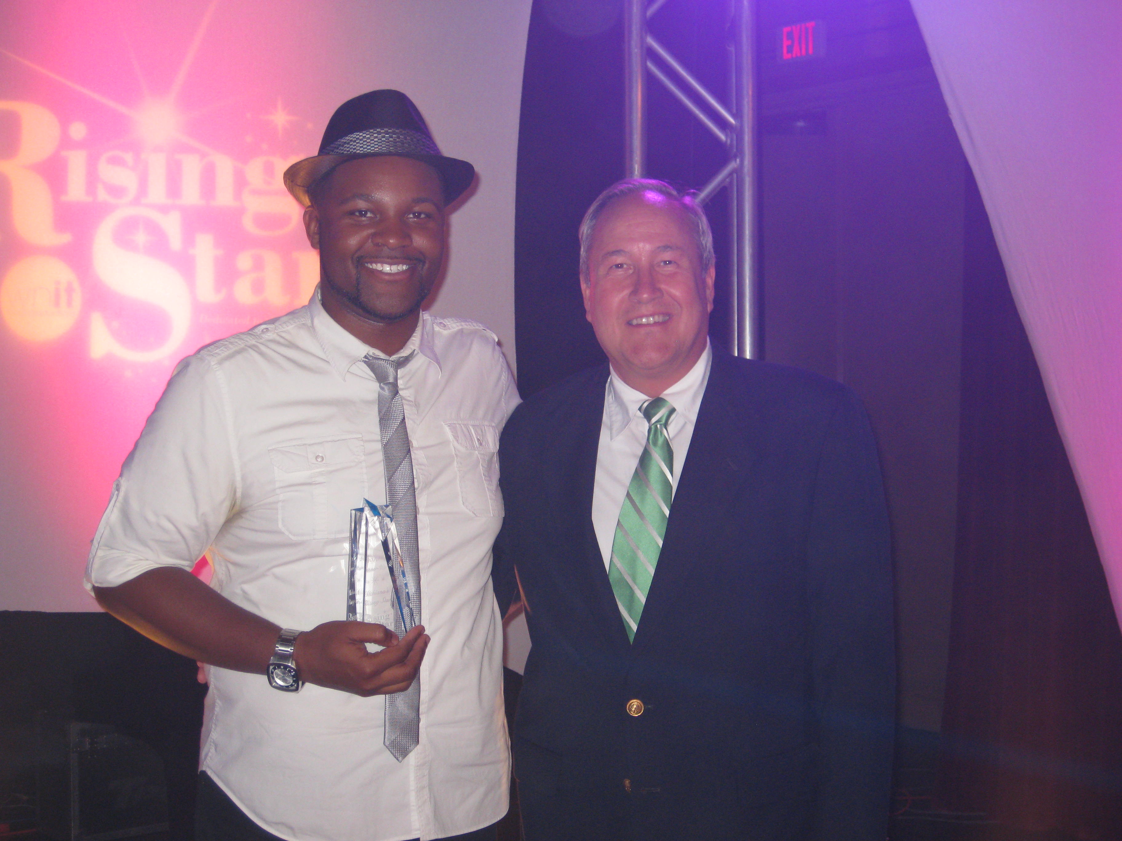 Mike Wargo with an up and coming star: Brandon Williams, the 2nd place finisher of the 2013 season of Michiana's Rising Star.