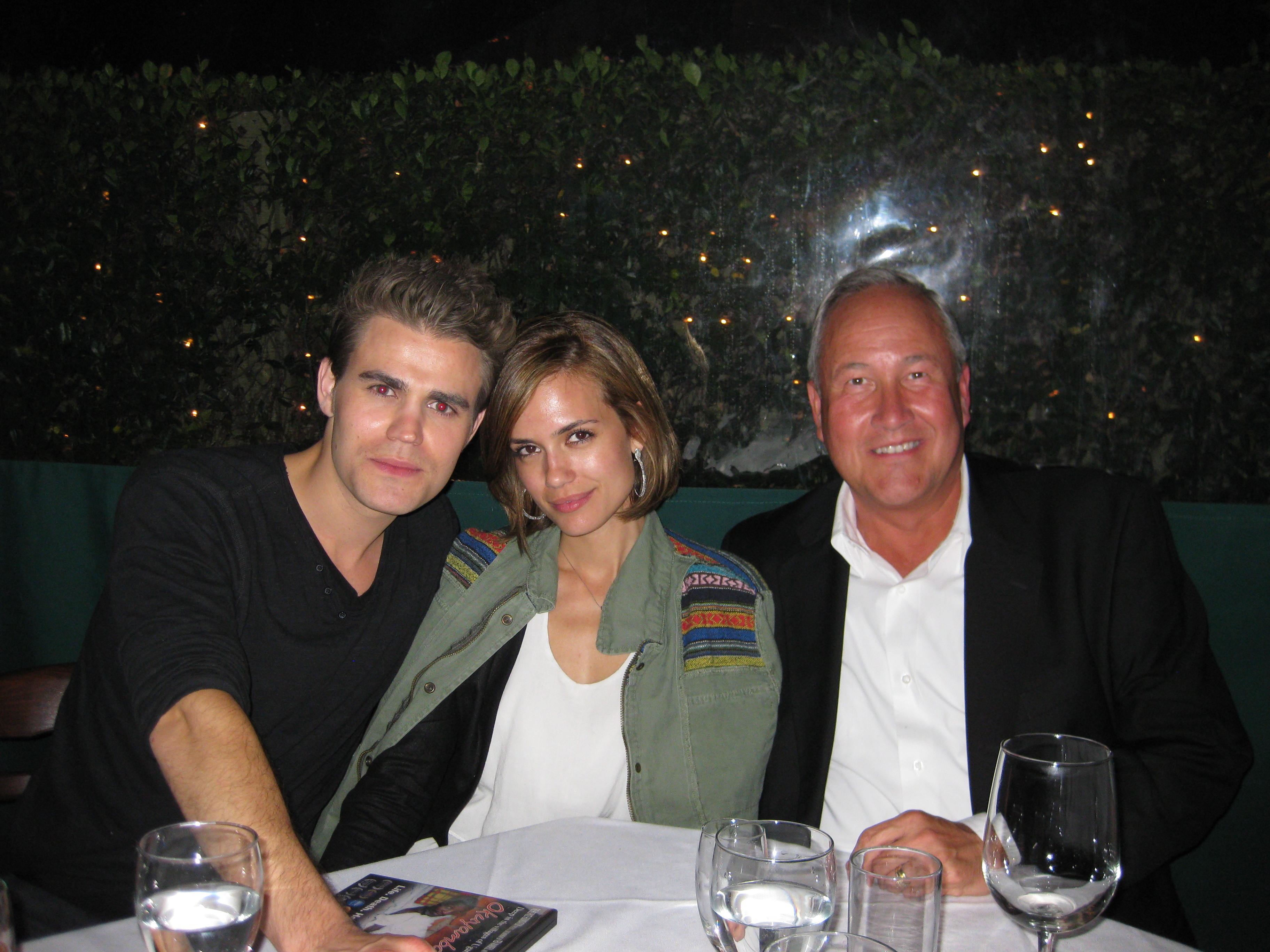 Dining with Paul Wesley and Torrey DeVitto at Ago in West Hollywood.