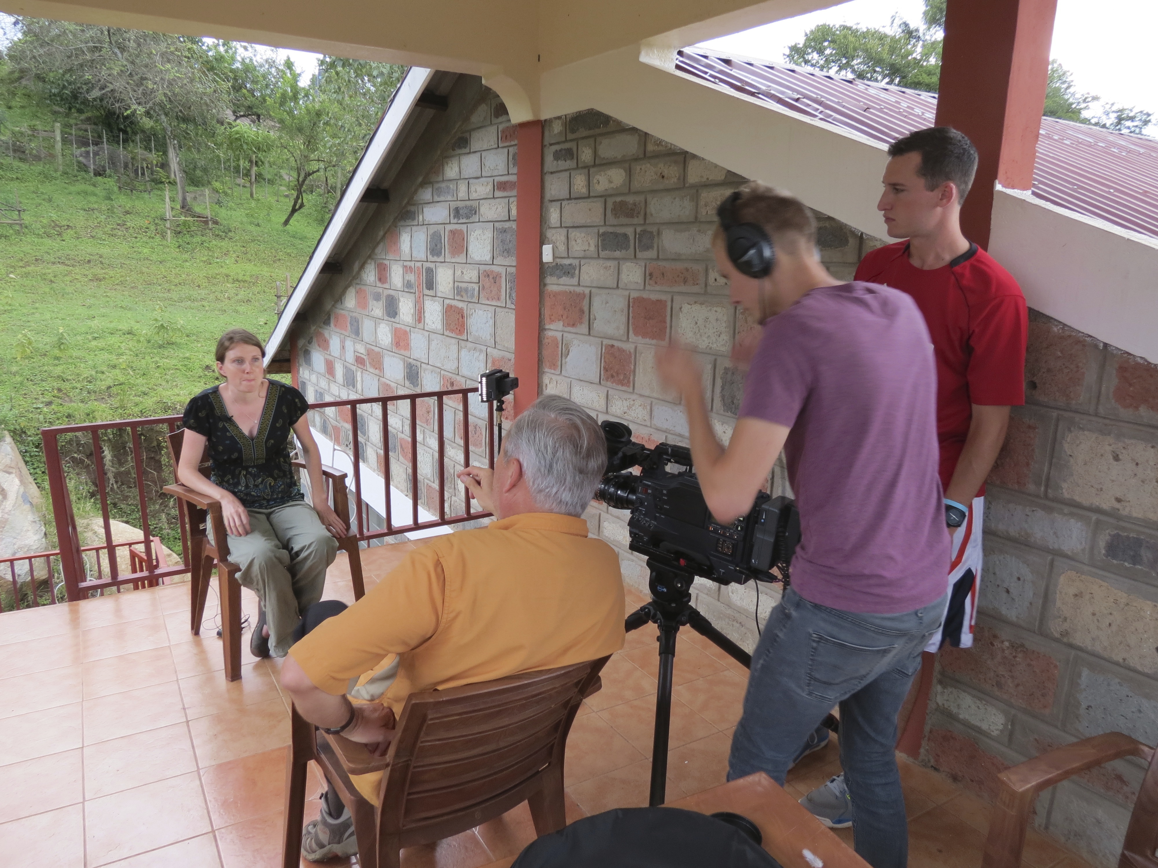 Filming on location in Kenya in 2013.