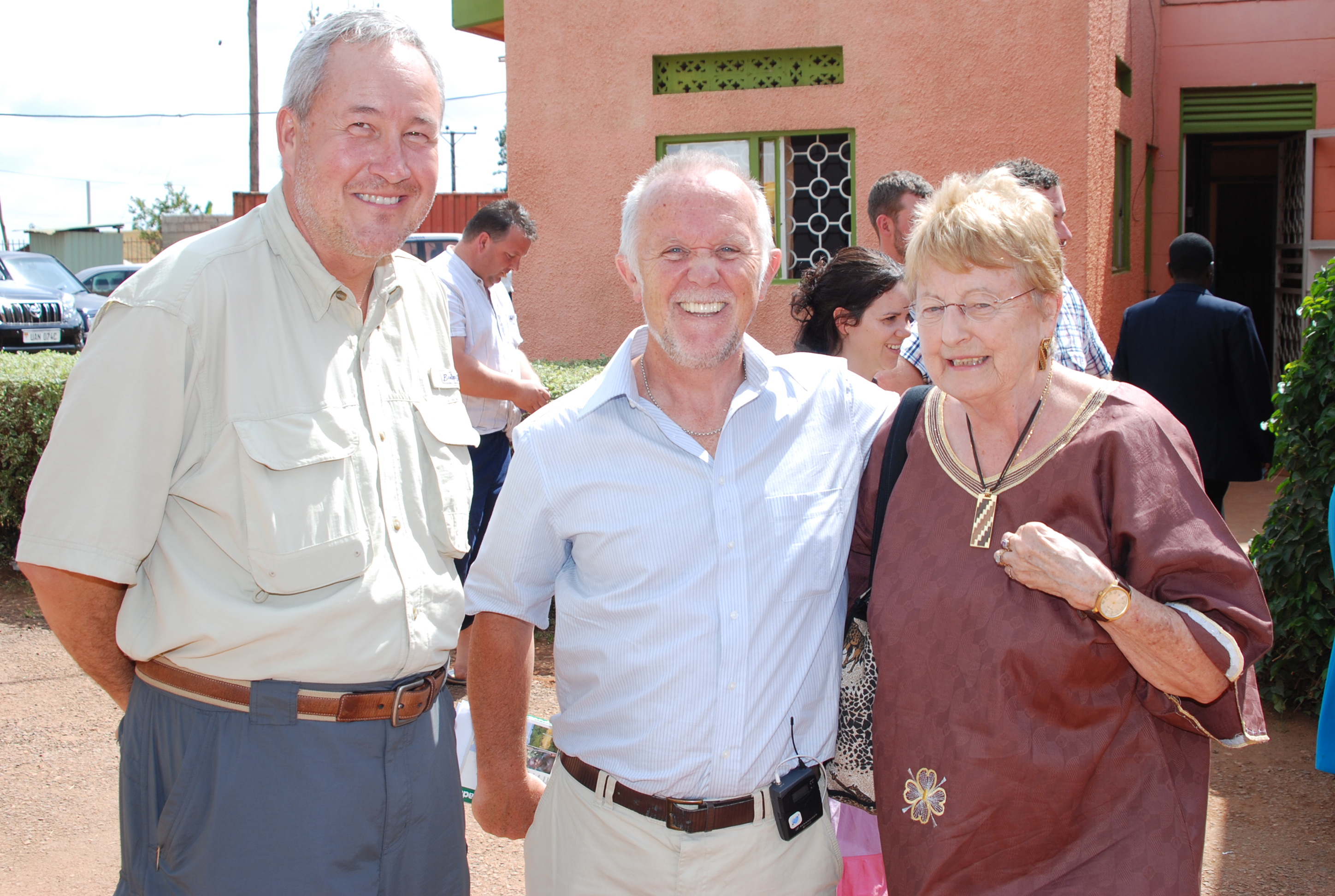 With Irish filmmaker, Eugene Murray, and Dr. Anne Merriman during filming of our respective documentaries about palliative care in Uganda during the Summer of 2010.