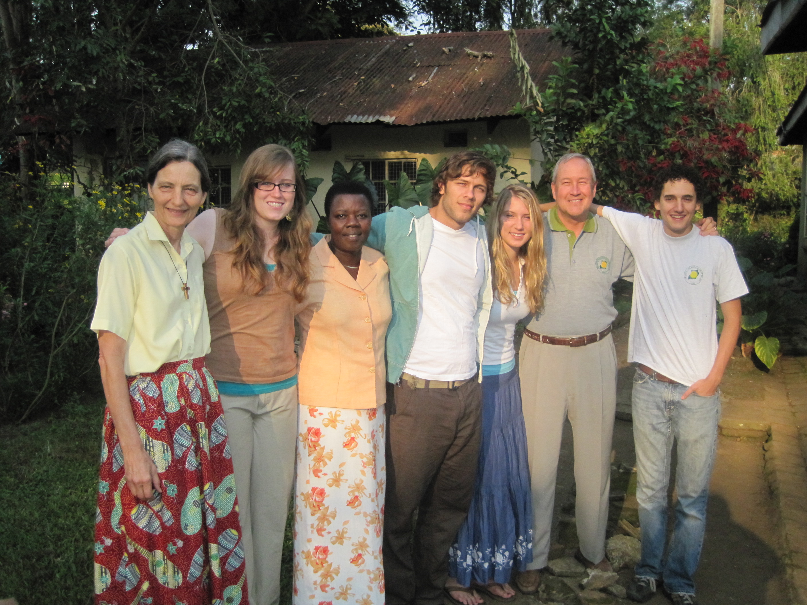 Okuyamba film crew with Sr. Lillian in Fort Portal, Uganda.