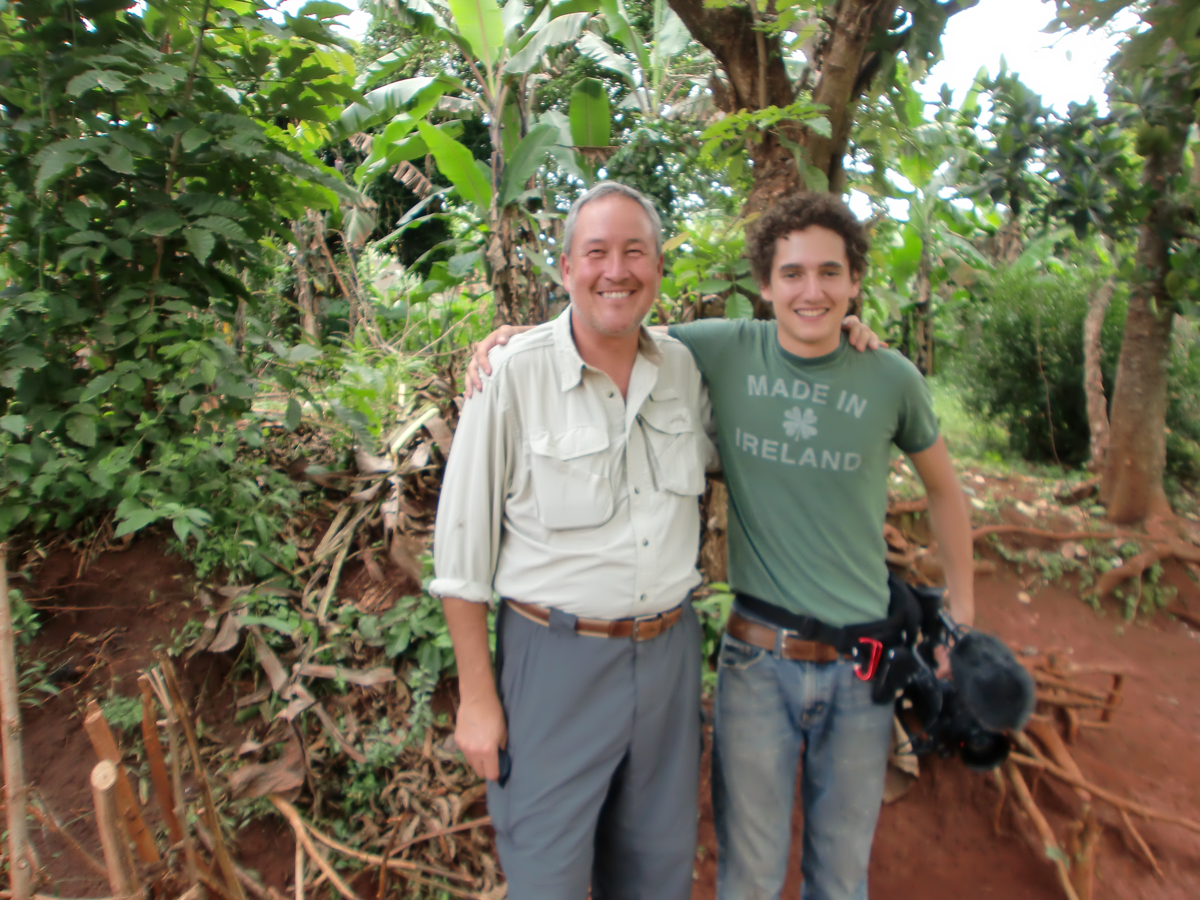 Mike Wargo (director) with Jake Griswold (camera and sound) on location in Uganda.