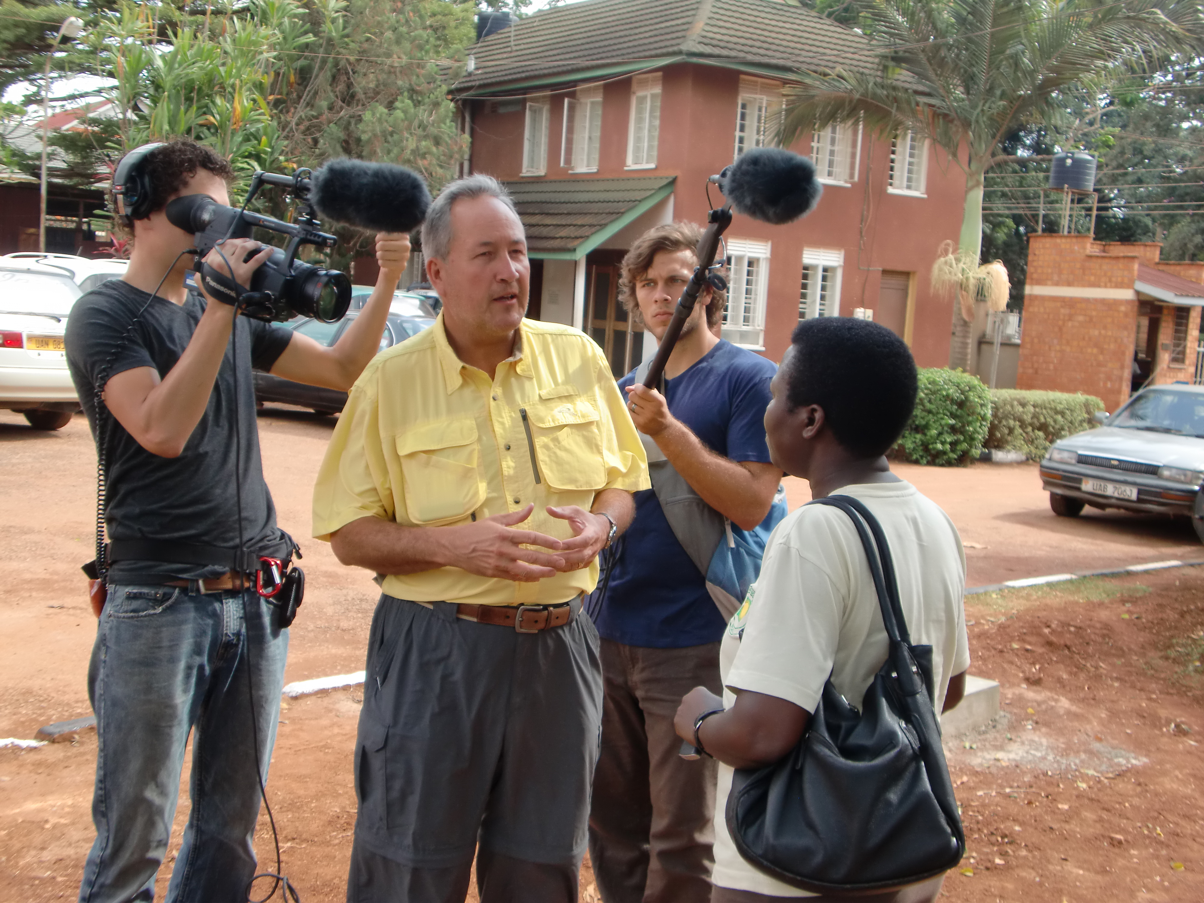 Interviewing Rose Kiwanuka for the, film Okuyamba, while on location in Kampala, Uganda in June 2010.