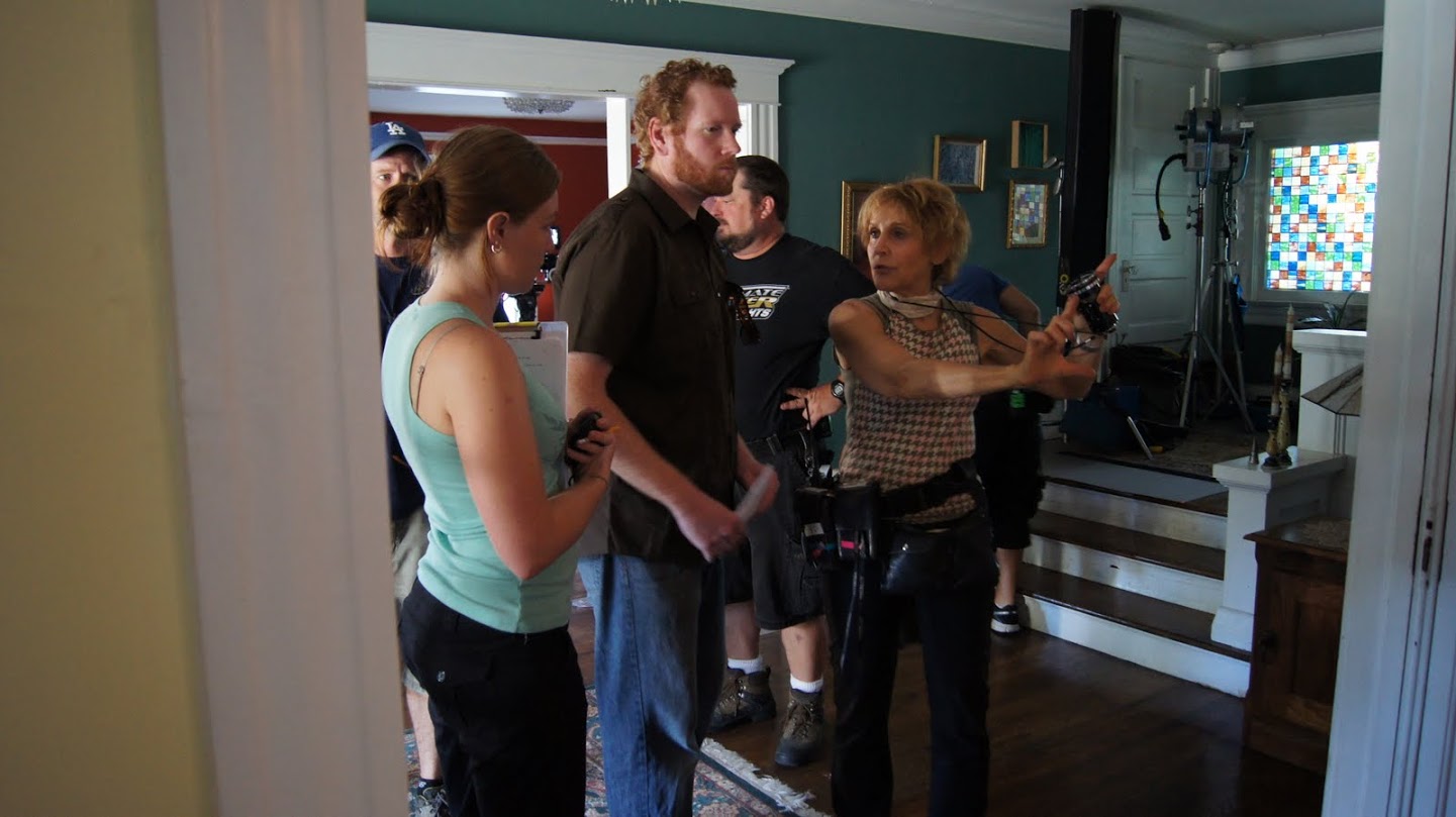 Director Todd Berger and cinematographer Nancy Shcreiber on the set of 