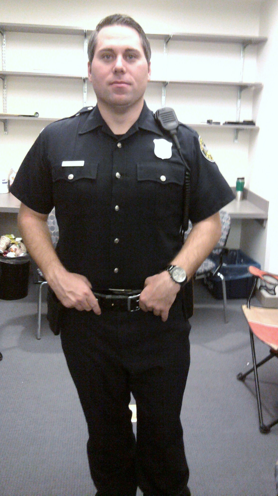 On Set as Officer Davis